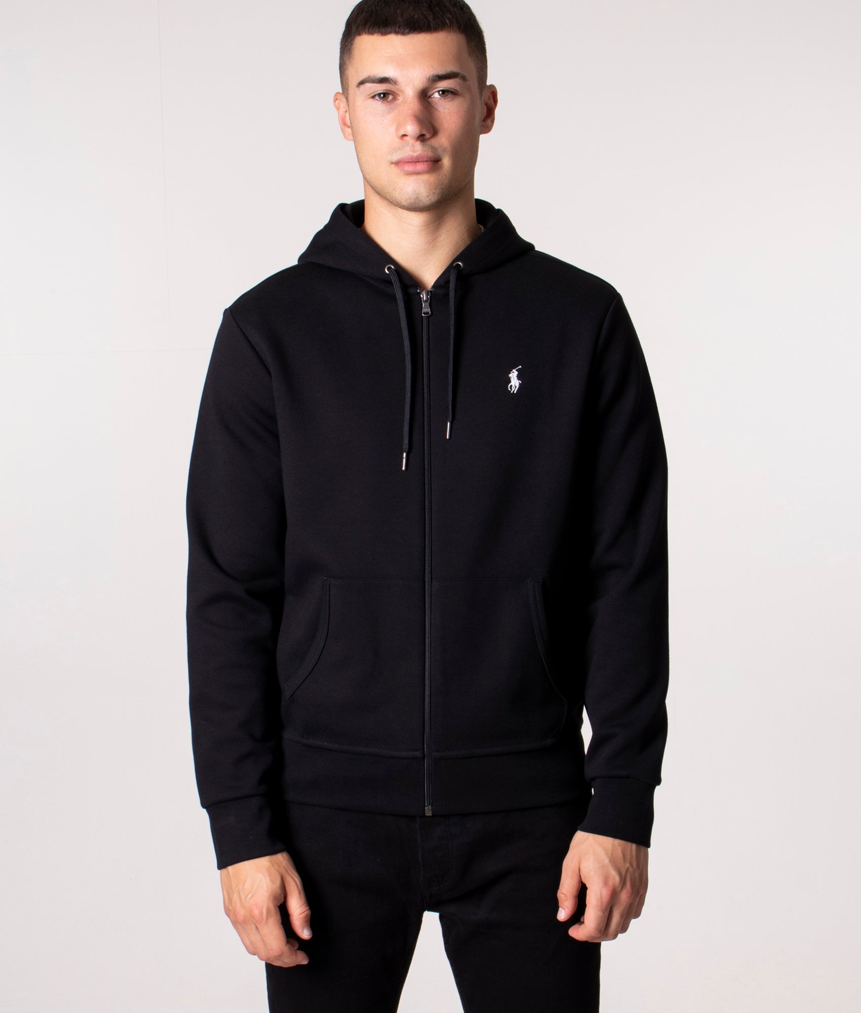 Double Knit Tech Zip Through Hoodie Polo Black | Polo Ralph Lauren | EQVVS