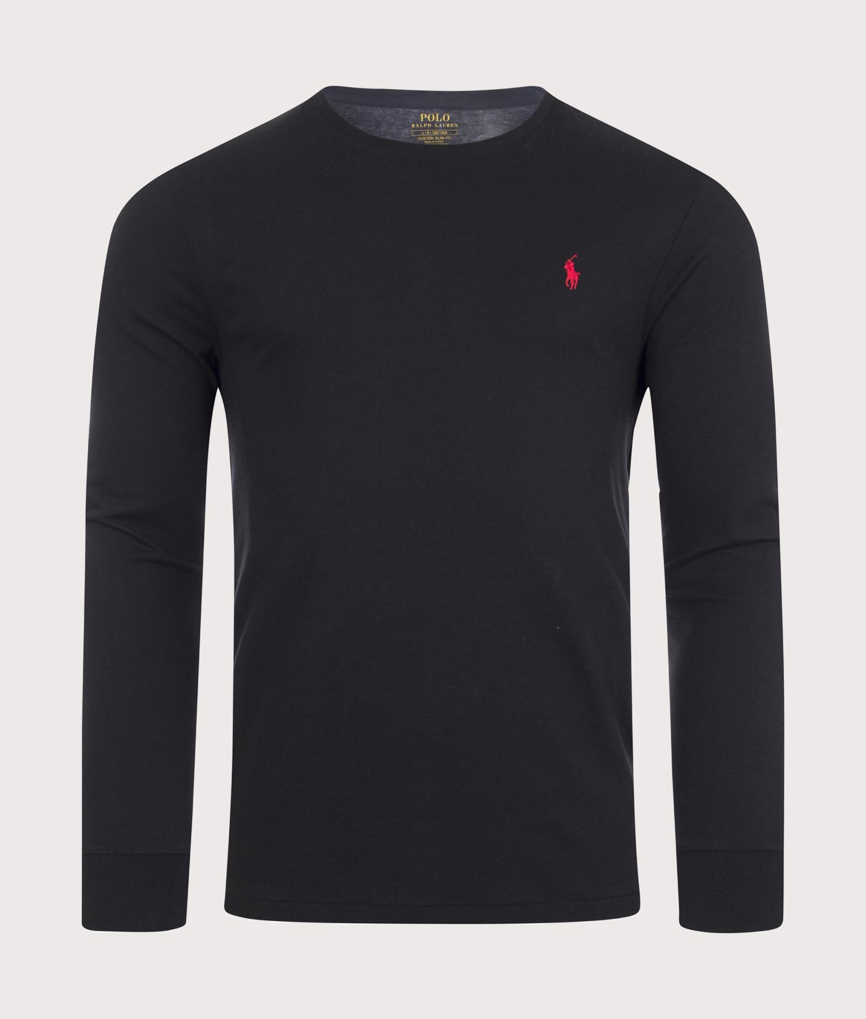 Polo Ralph Lauren Mens Custom Slim Fit Long Sleeve T-Shirt - Colour: 001 Black - Size: Small