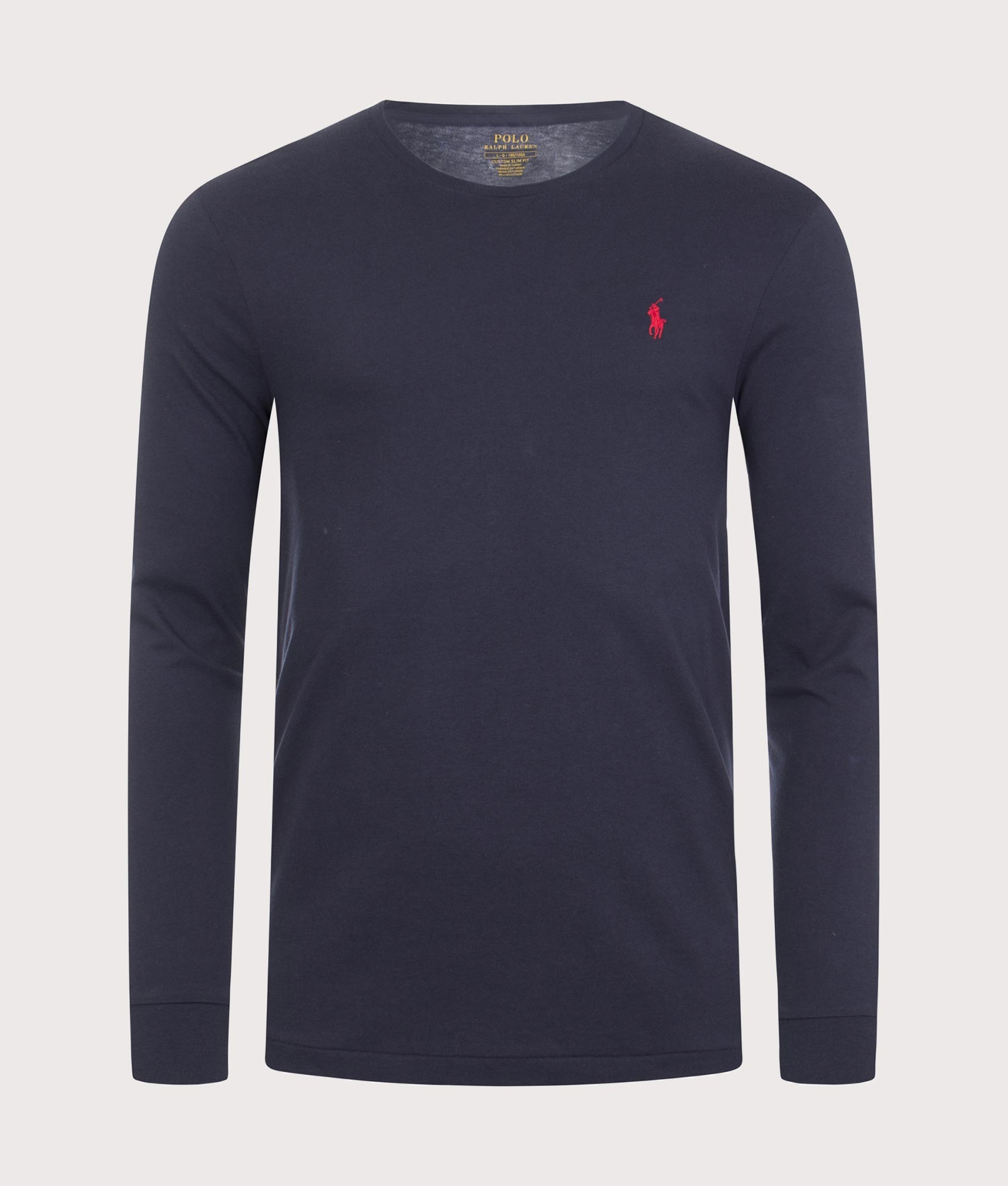 Polo Ralph Lauren Mens Custom Slim Fit Long Sleeve T-Shirt - Colour: 024 Ink - Size: XL