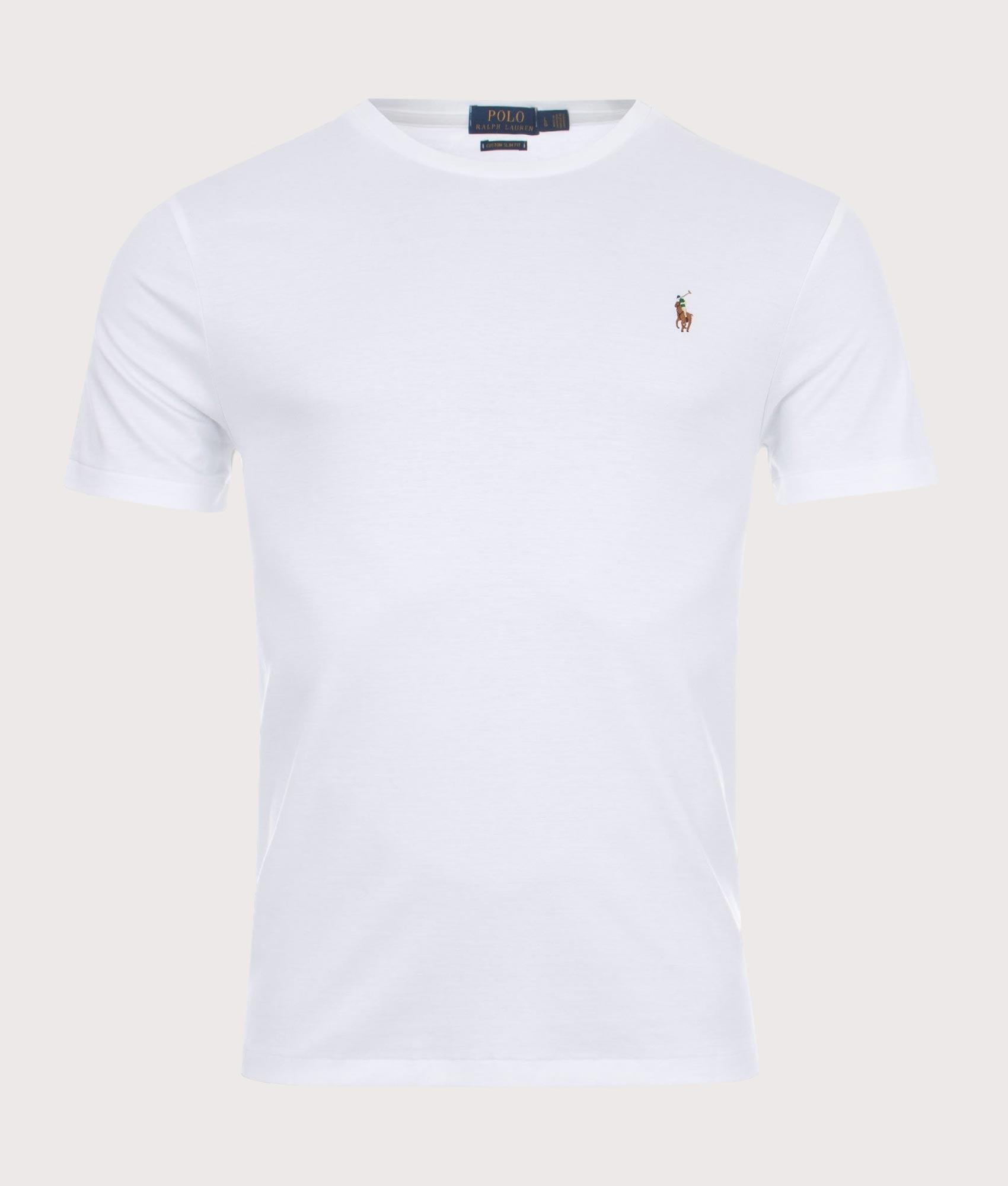 Polo Ralph Lauren Mens Custom Slim Fit Pima T-Shirt - Colour: 002 White - Size: XXL