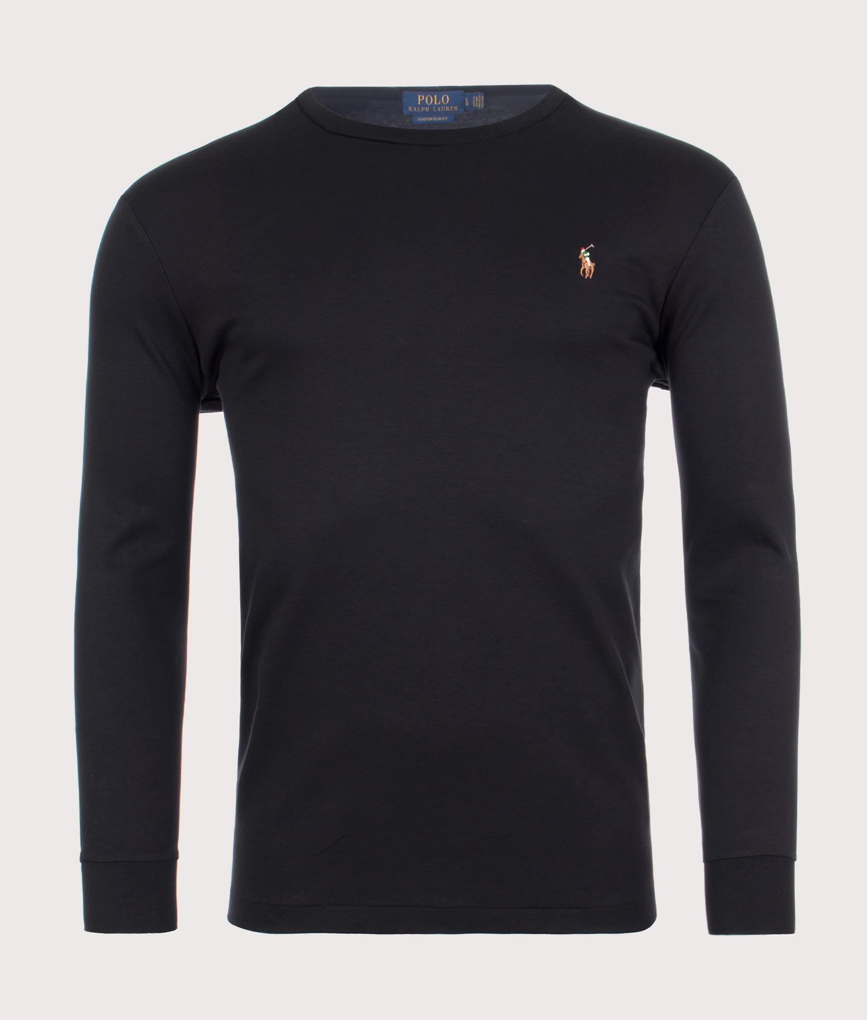 Polo Ralph Lauren Mens Custom Slim Fit Long Sleeve T-Shirt - Colour: 001 Polo Black - Size: Large