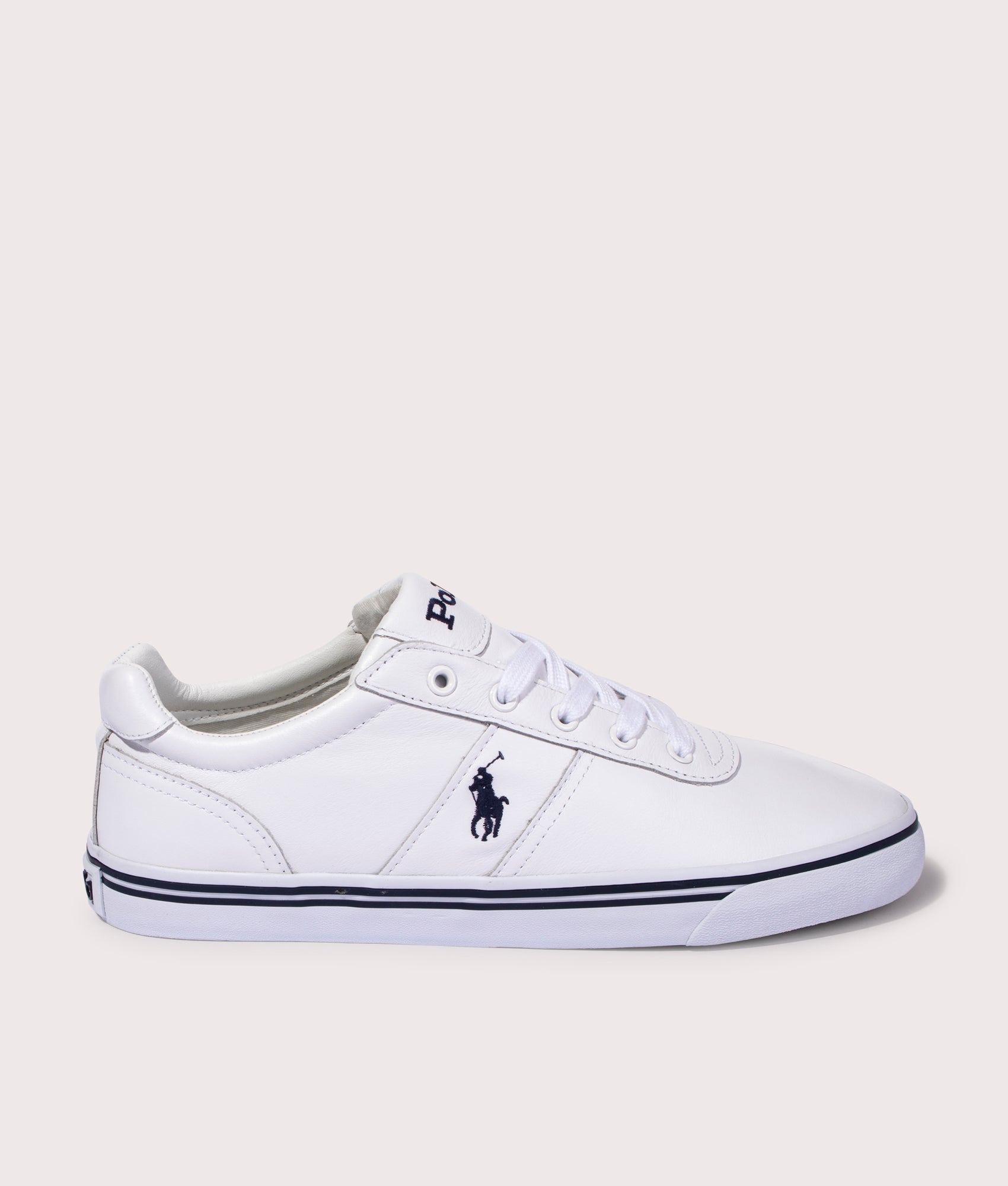 Polo Ralph Lauren Mens Hanford Leather Sneakers - Colour: 002 Pure White - Size: 10