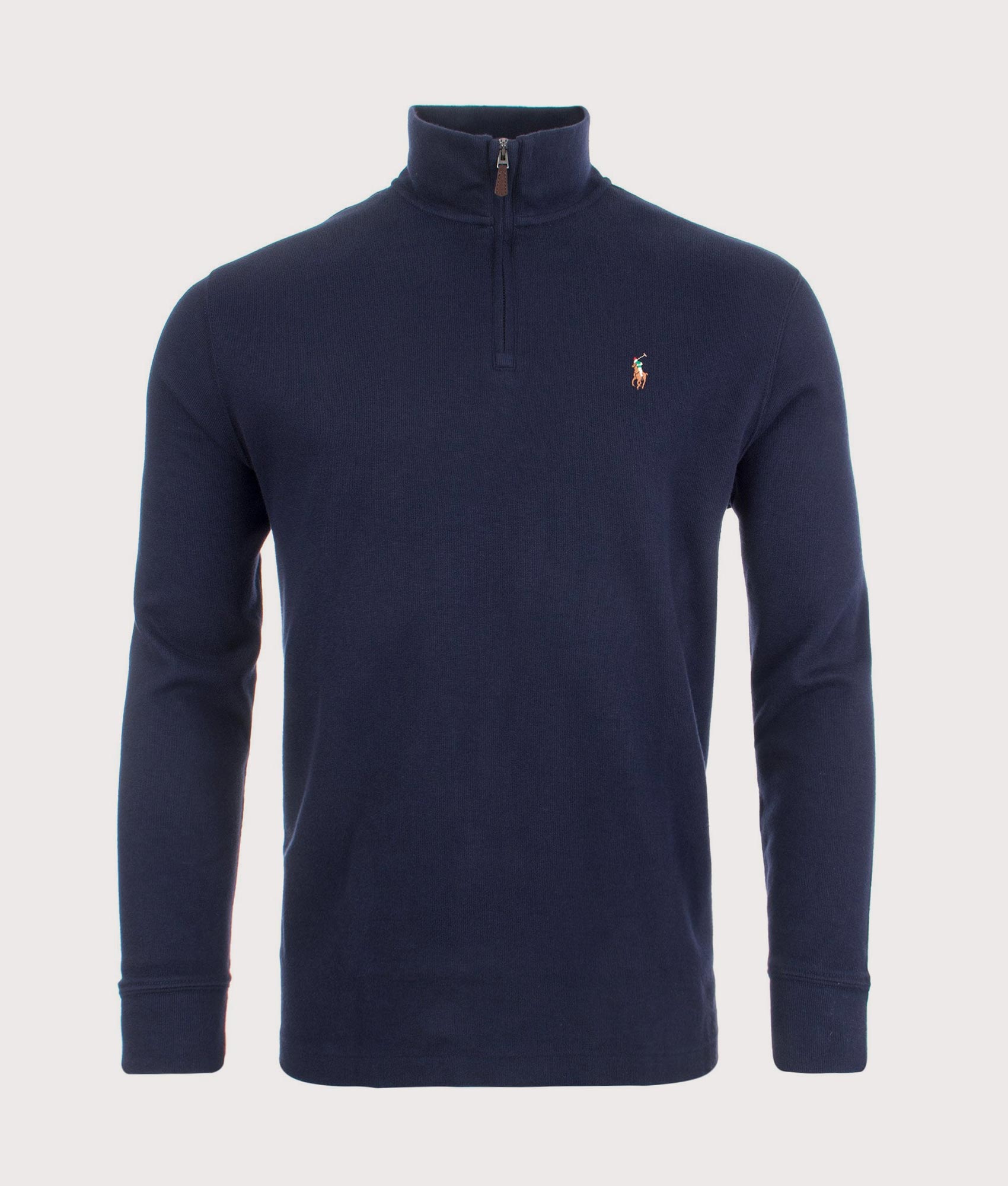 Polo Ralph Lauren Mens Quarter Zip Knit - Colour: 029 Cruise Navy - Size: Medium