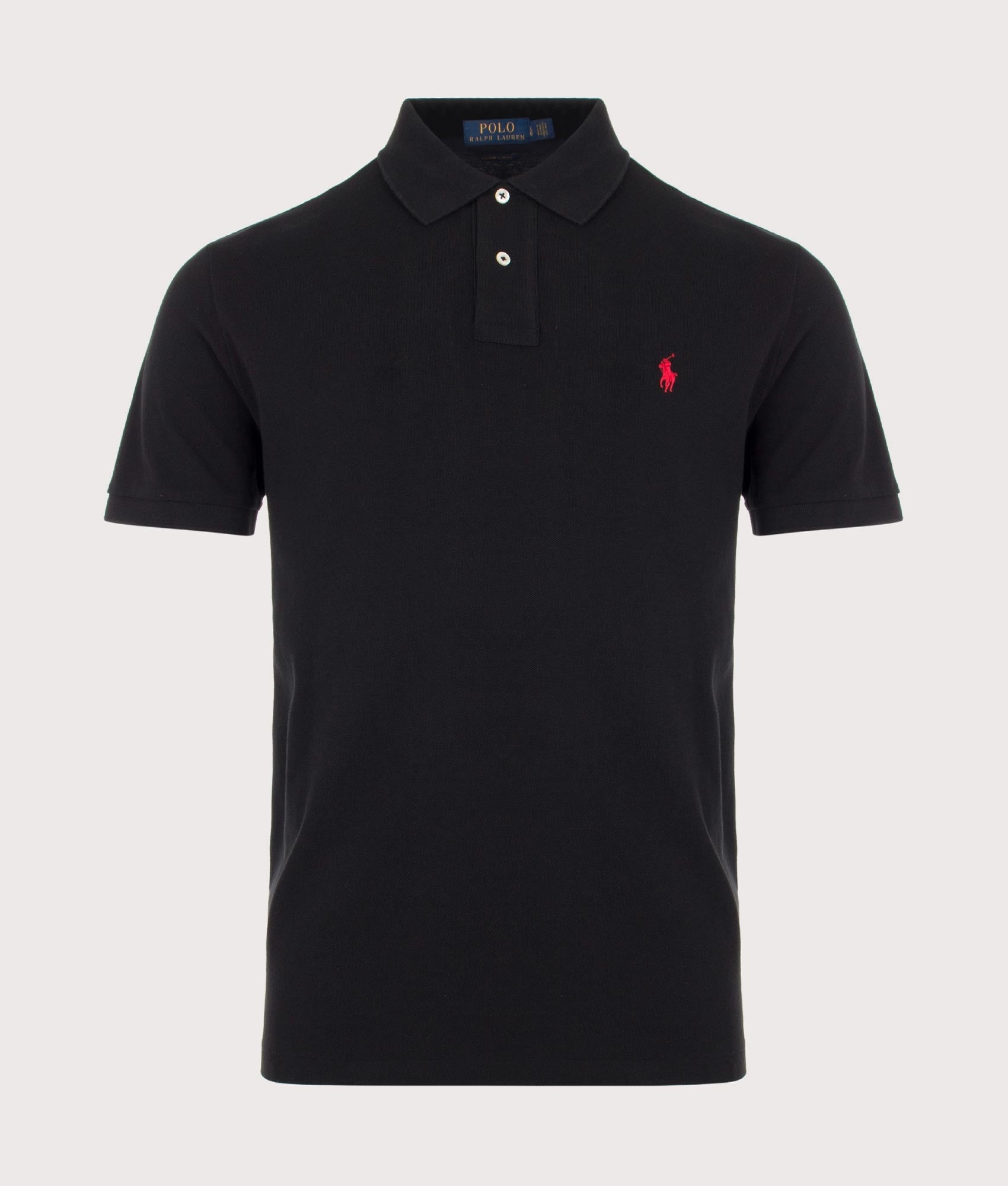 Polo Ralph Lauren Mens Custom Slim Fit Mesh Polo Shirt - Colour: Core 001 Polo Black - Size: Small