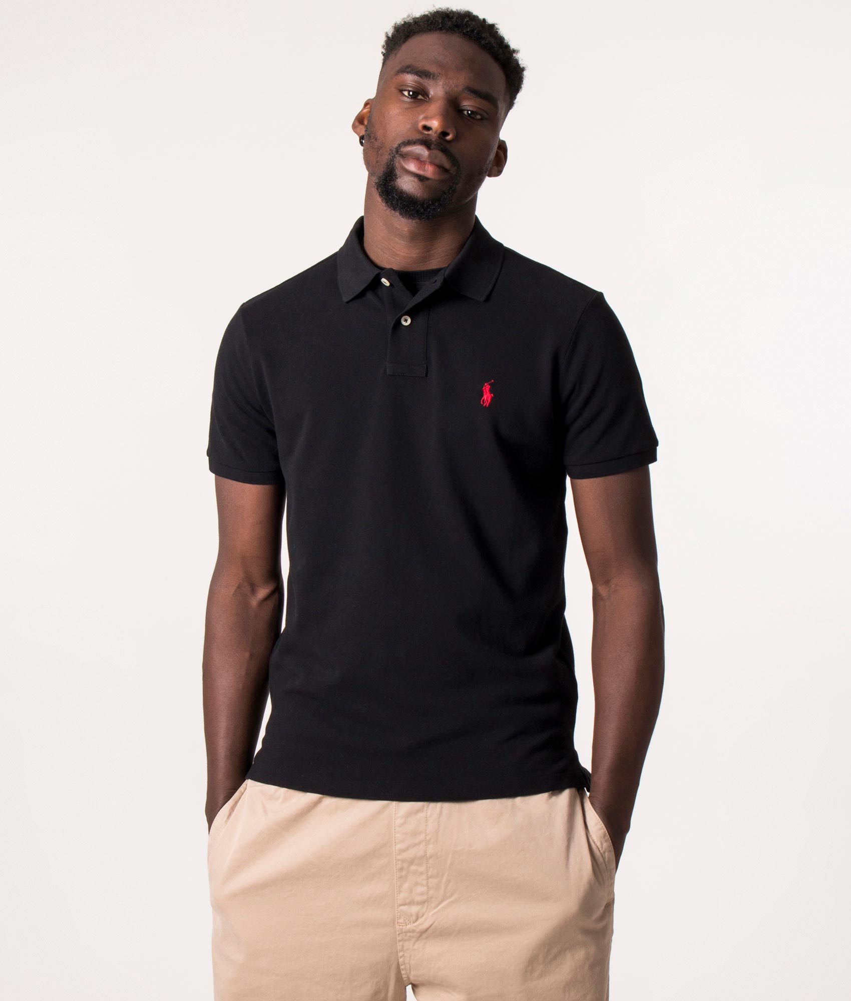 Custom Slim Fit Mesh Polo Shirt Polo Black | Polo Ralph Lauren | EQVVS
