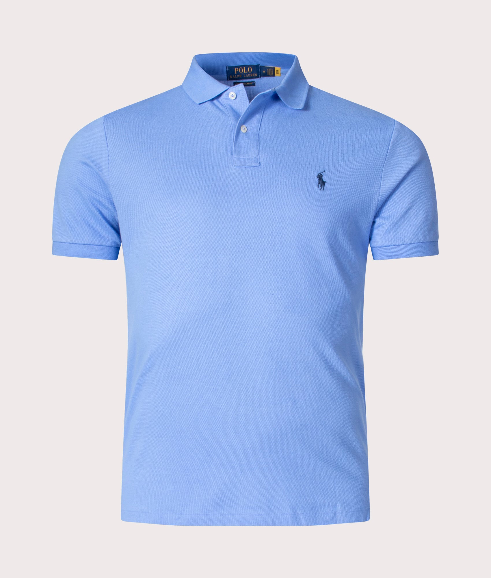 Polo Ralph Lauren Mens Custom Slim Fit Mesh Polo Shirt - Colour: 012 Harbor Island Blue - Size: Larg