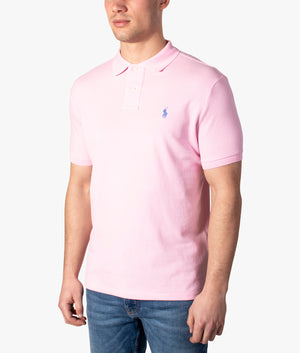 Custom Slim Fit Mesh Polo Shirt Carmel Pink | Polo Ralph Lauren | EQVVS