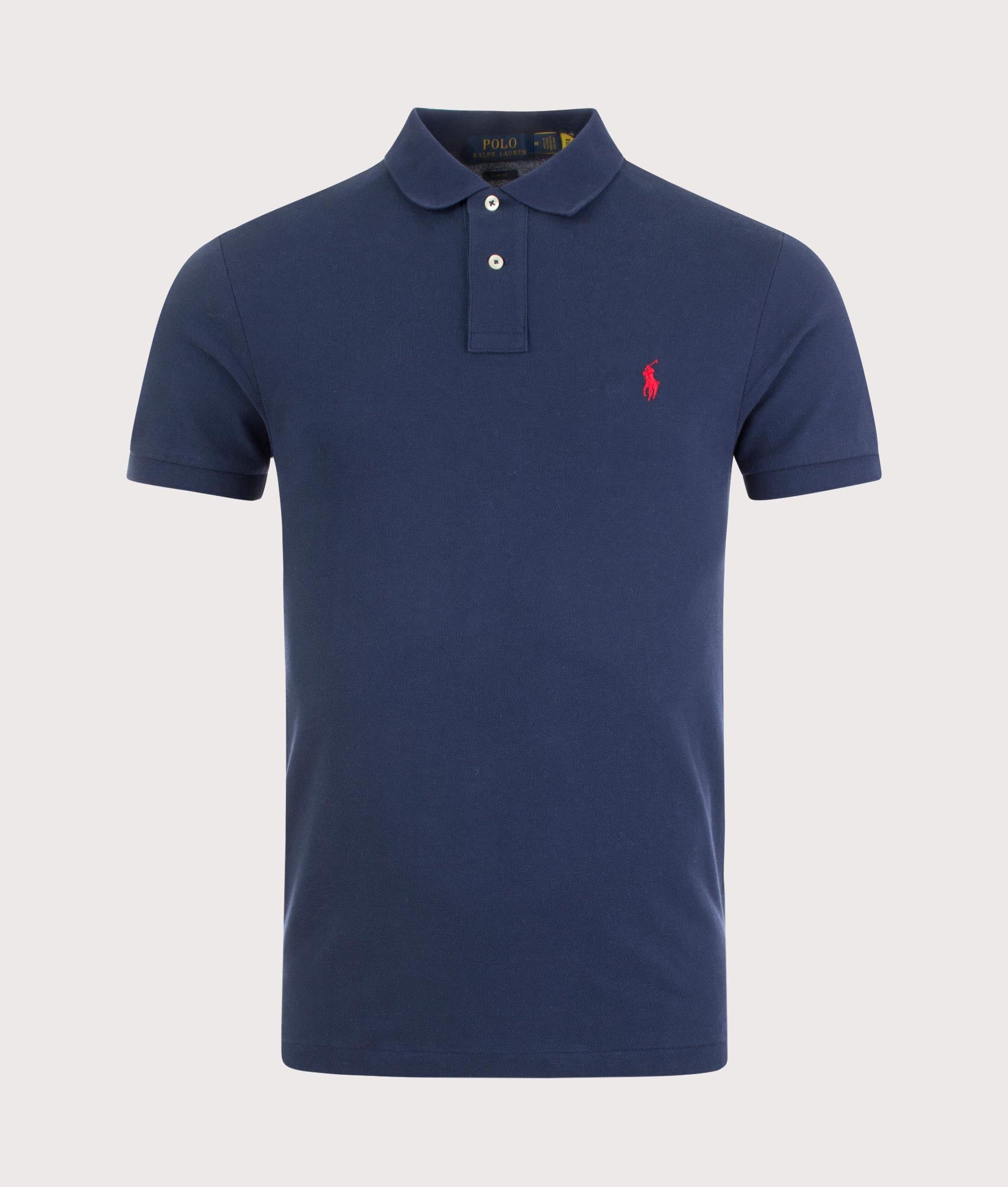 Polo Ralph Lauren Mens Slim Fit Mesh Knit Polo Shirt - Colour: Core 007 Newport Navy - Size: Large