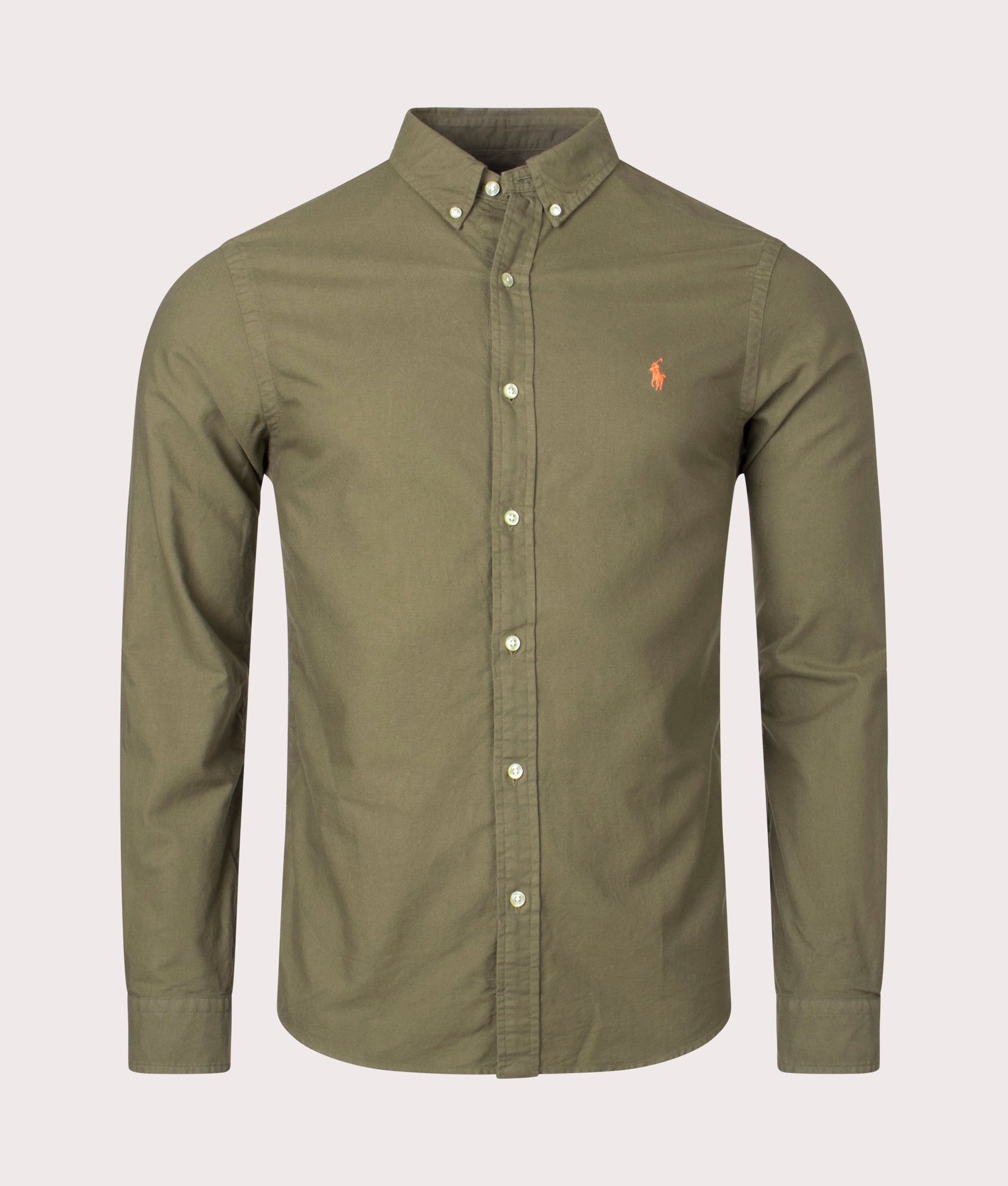 Polo Ralph Lauren Mens Slim Fit Oxford Shirt - Colour: 006 Canopy Olive - Size: Small