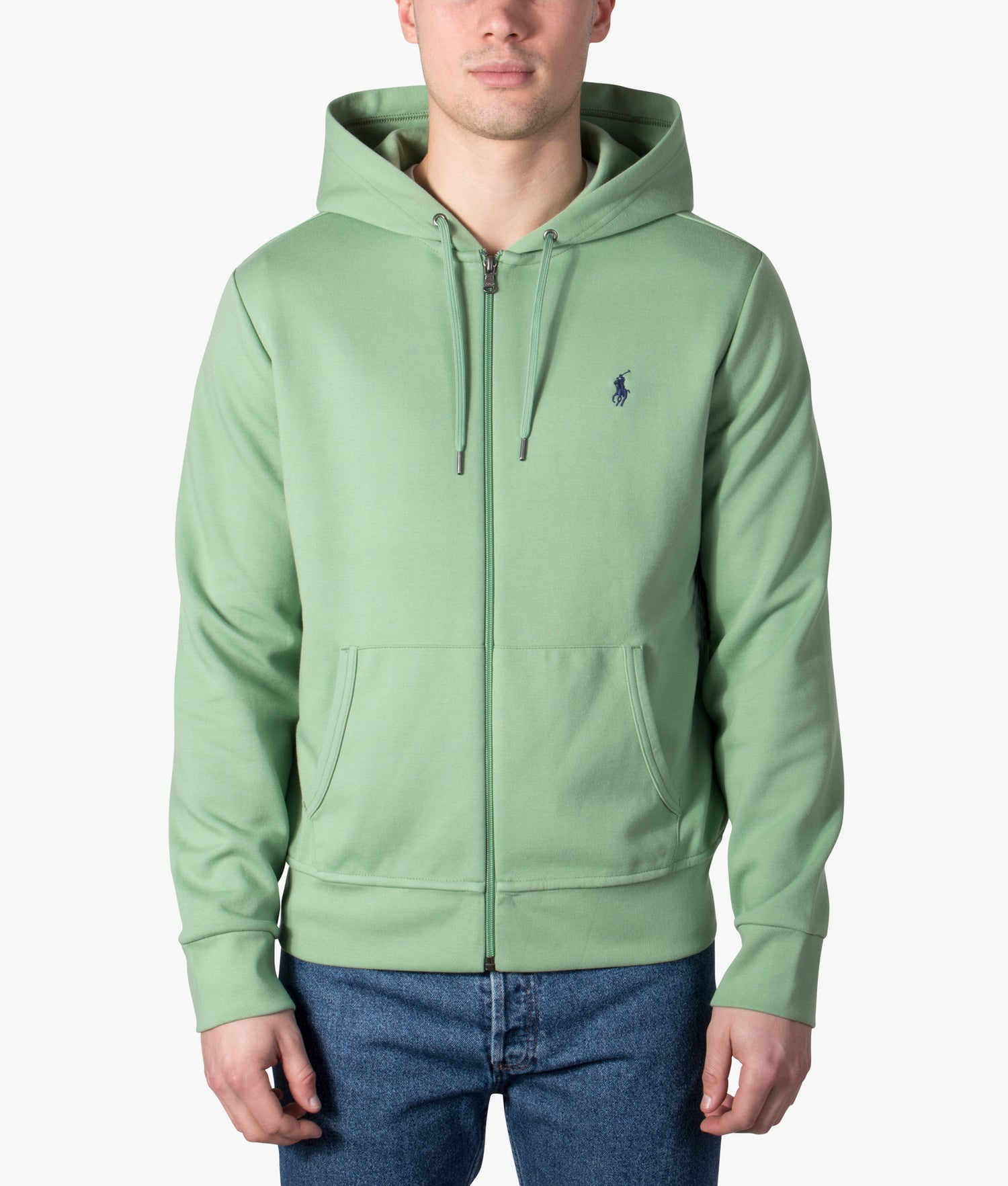 green polo zip up hoodie