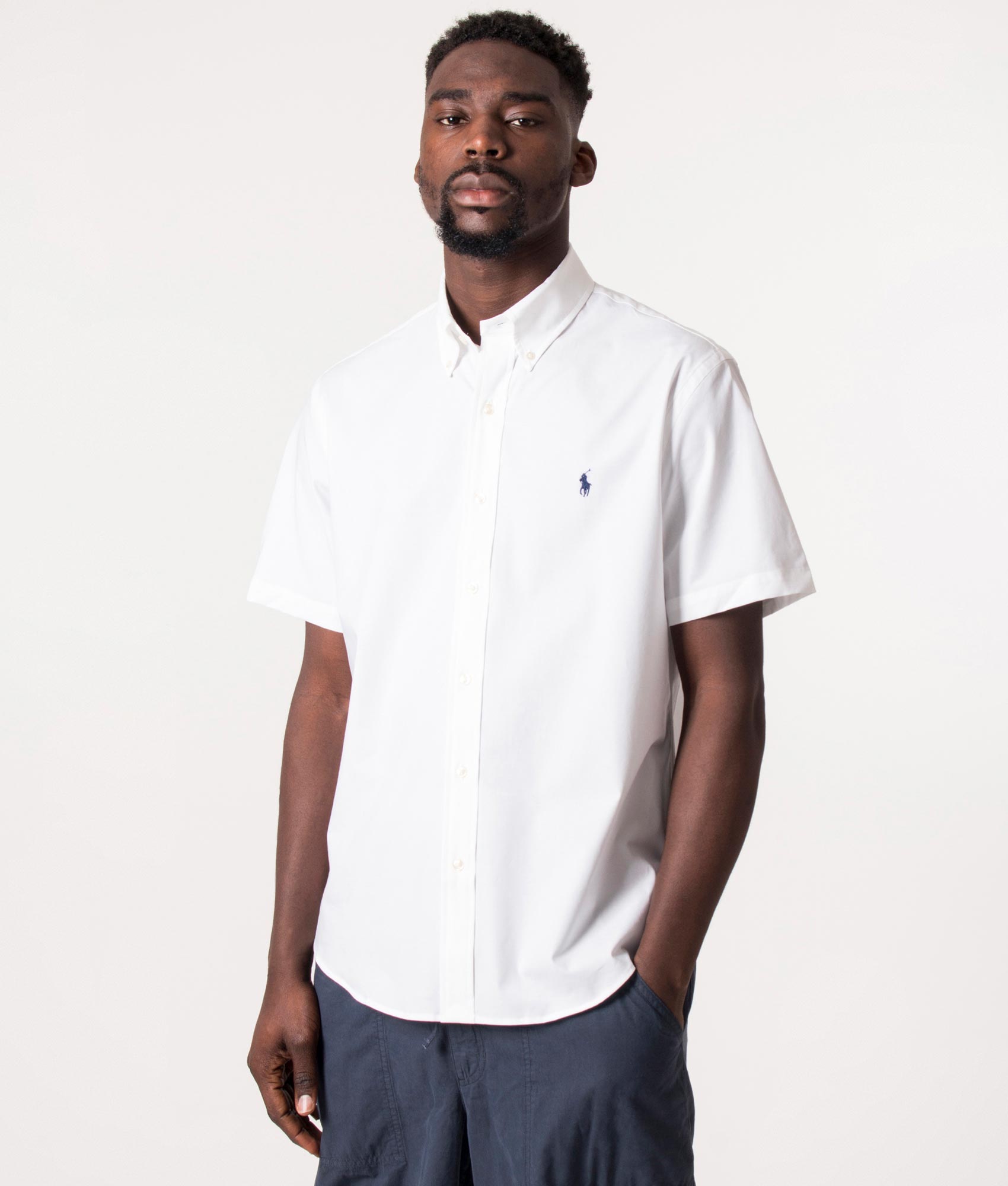 Polo Ralph Lauren Mens Custom Slim Fit Short Sleeve Shirt - Colour: 002 White - Size: XXL