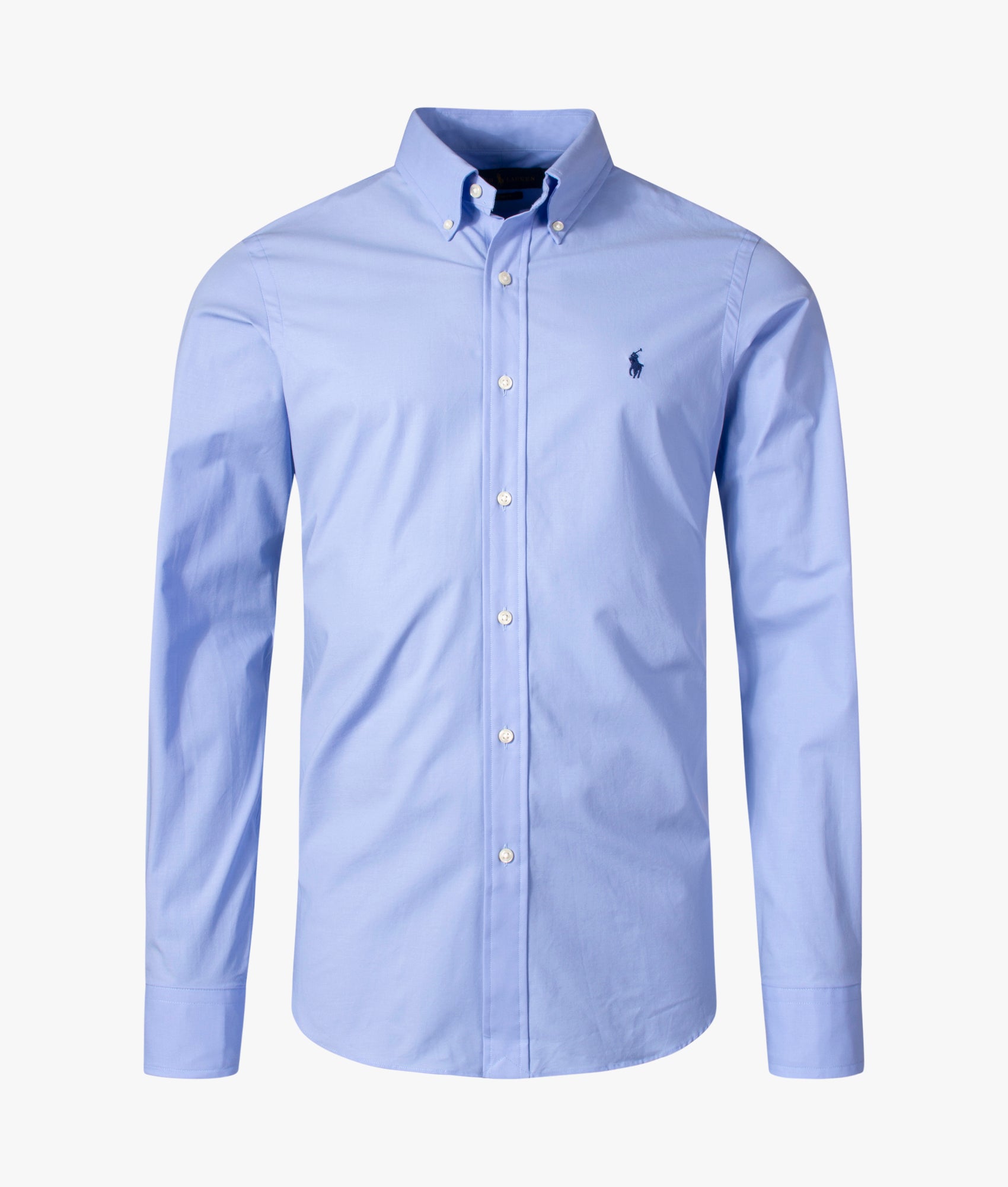 Polo Ralph Lauren Mens Custom Fit Stretch Cotton Poplin Shirt - Colour: 001 Lafayette Blue - Size: X