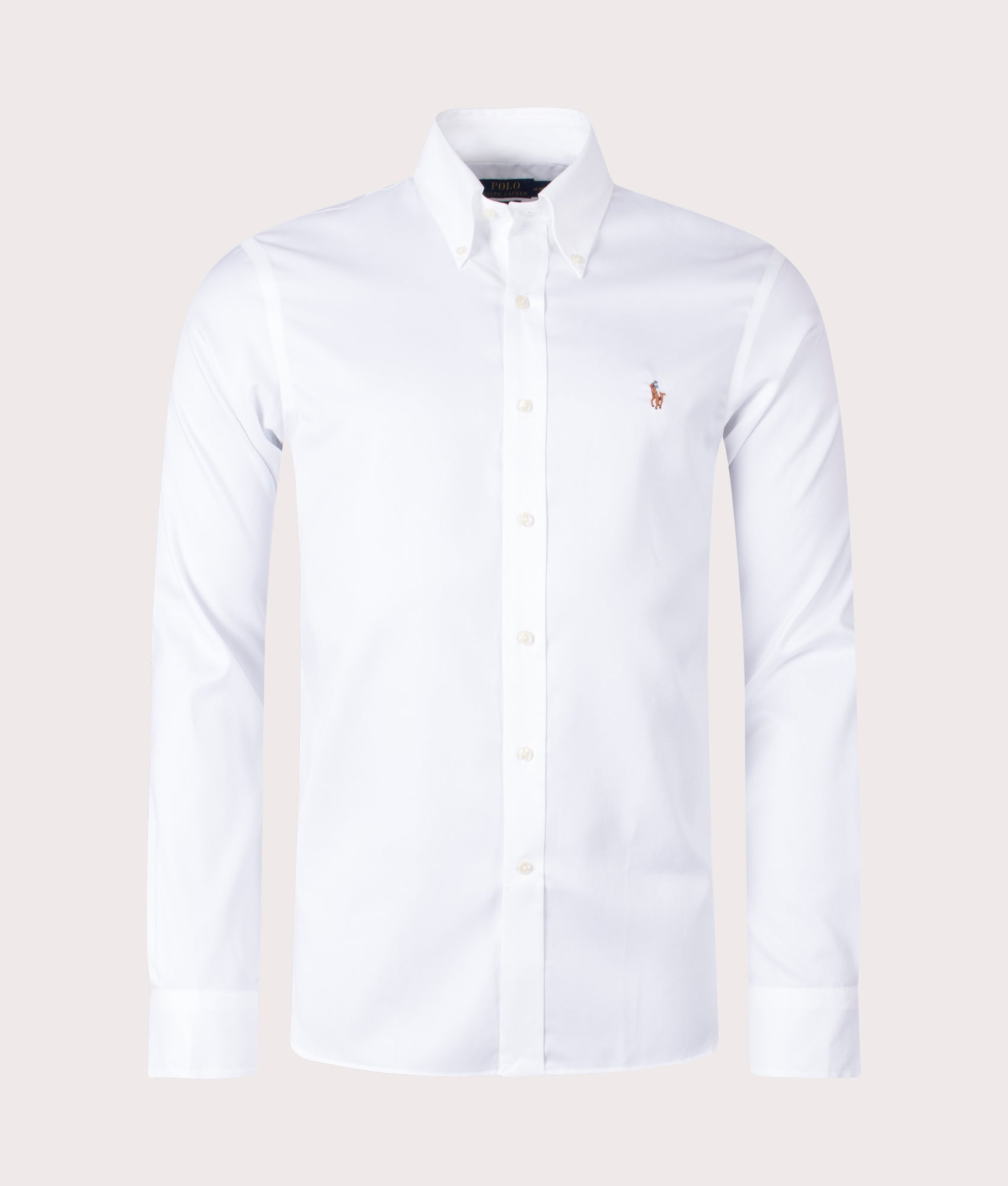 Polo Ralph Lauren Mens Custom Fit Oxford Dress Shirt - Colour: 001 White - Size: L/16.5