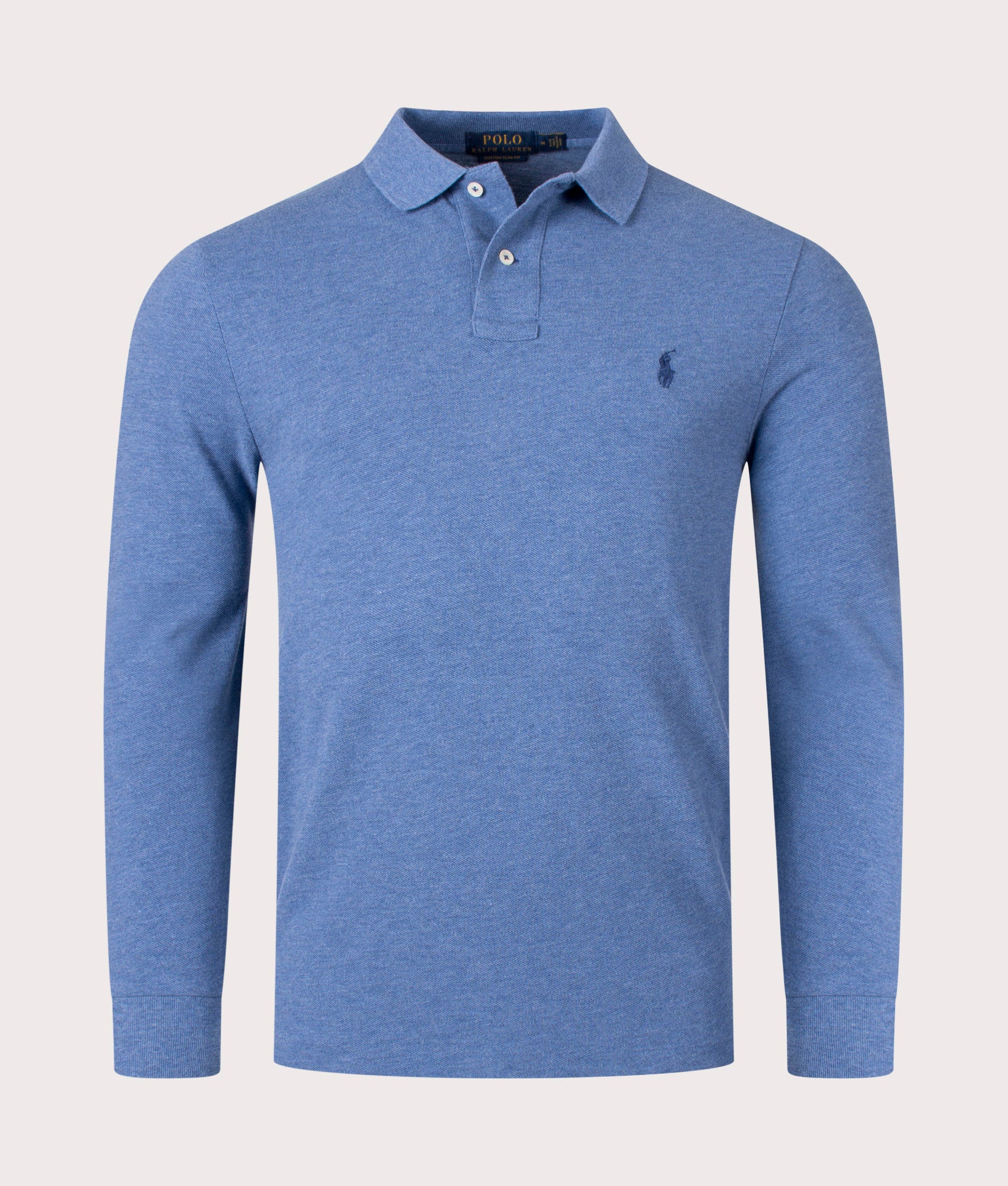 Custom Slim Fit Long Sleeve Polo Shirt Bedford Heather | Polo Ralph Lauren  | EQVVS