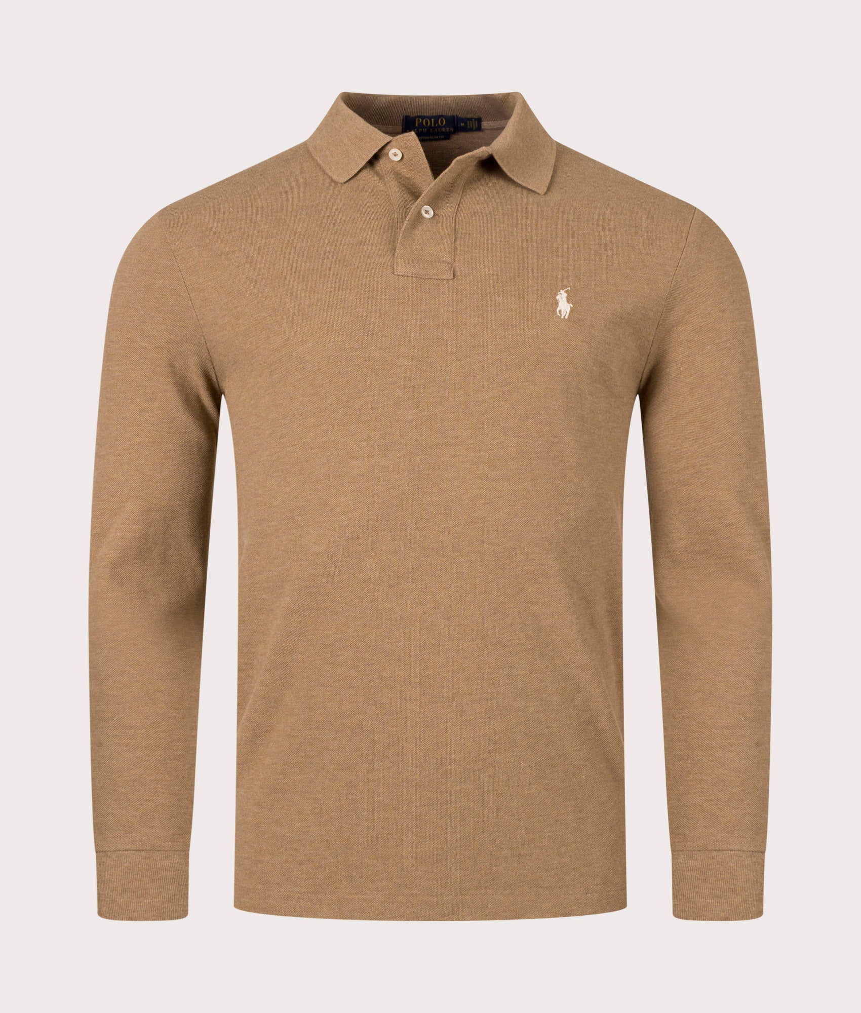 Custom Slim Fit Long Sleeve Polo Shirt Italian Heather | Polo Ralph Lauren  | EQVVS