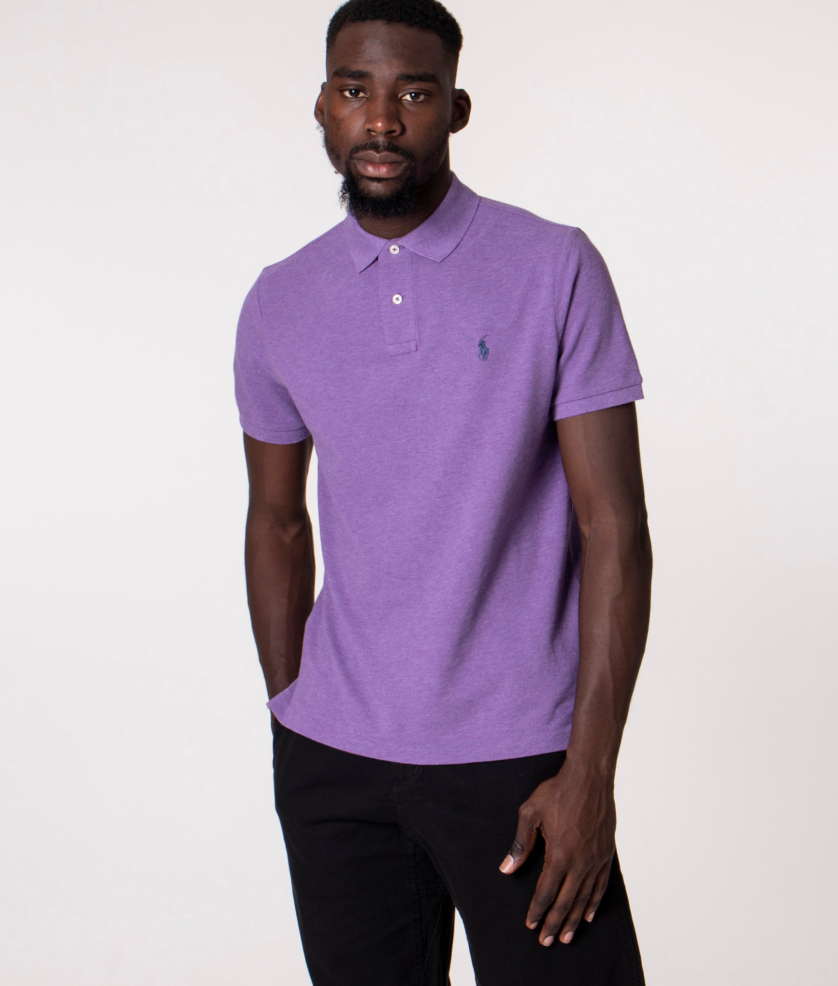 Custom Slim Fit Mesh Polo Shirt Wisteria Heather | Polo Ralph Lauren | EQVVS