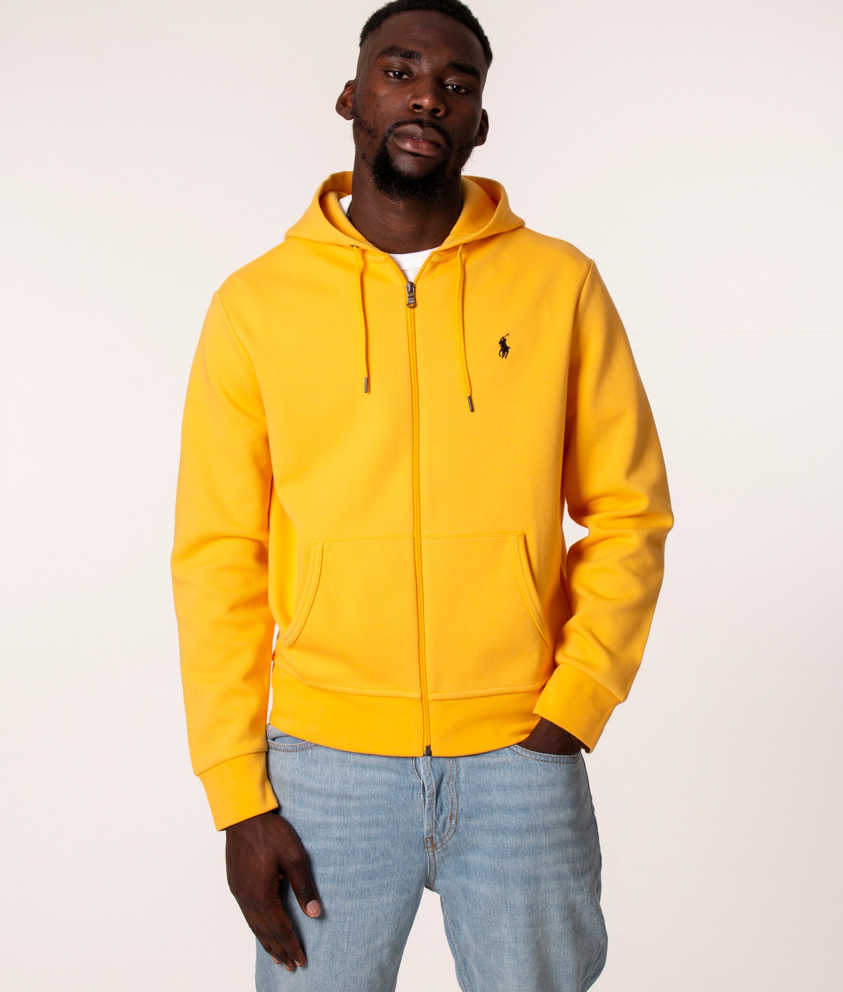 Zip Through Double Knit Hoodie Gold Bugle | Polo Ralph Lauren | EQVVS