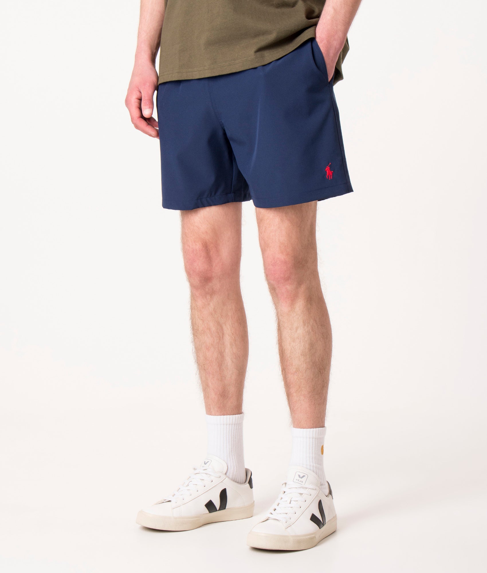 Polo Ralph Lauren Mens Regular Fit Traveler Mid Swim Shorts - Colour: 001 Newport Navy - Size: Small