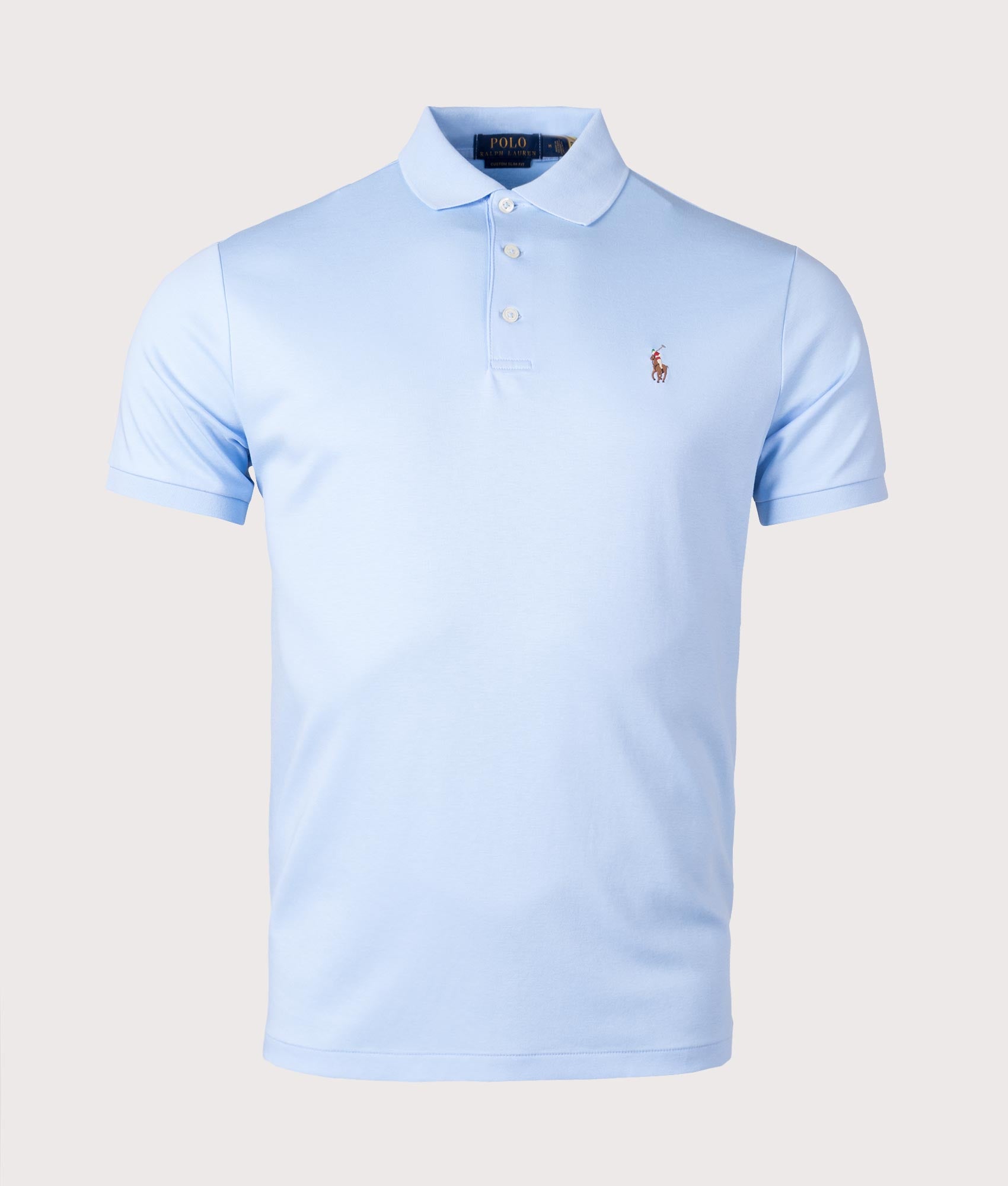 Polo Ralph Lauren Mens Custom Slim Fit Interlock Polo Shirt - Colour: 005 Elite Blue - Size: Medium