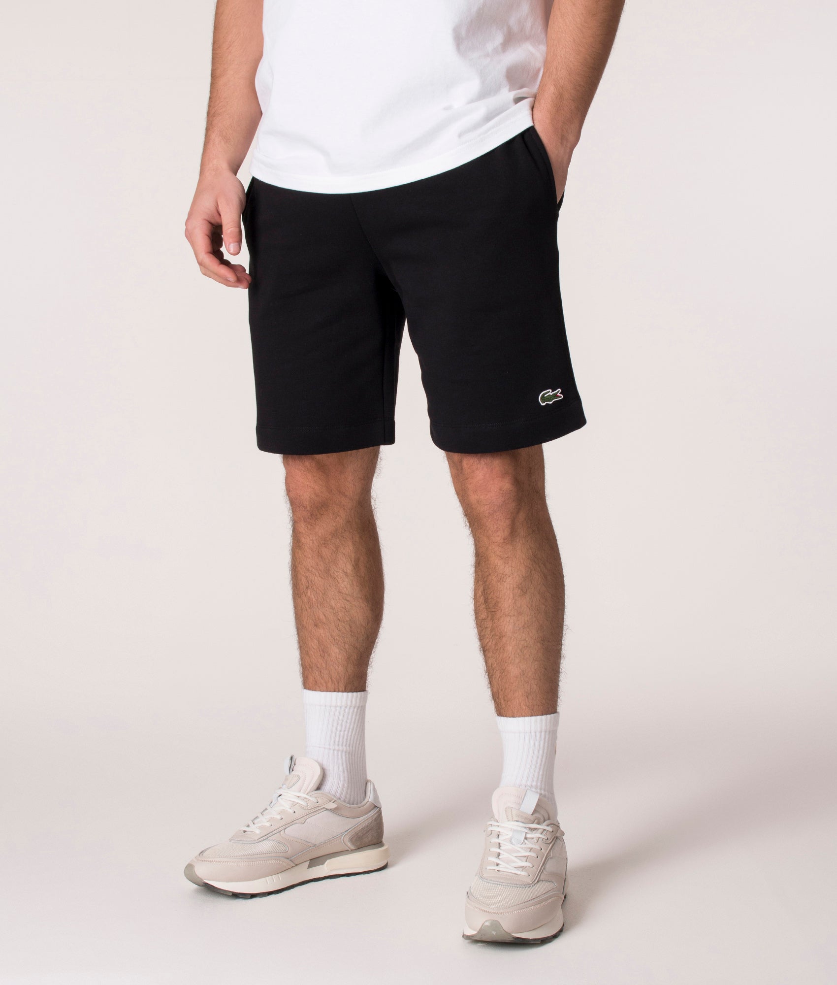 Lacoste Mens Regular Fit Logo Sweat Shorts - Colour: 031 Black - Size: 6/XL