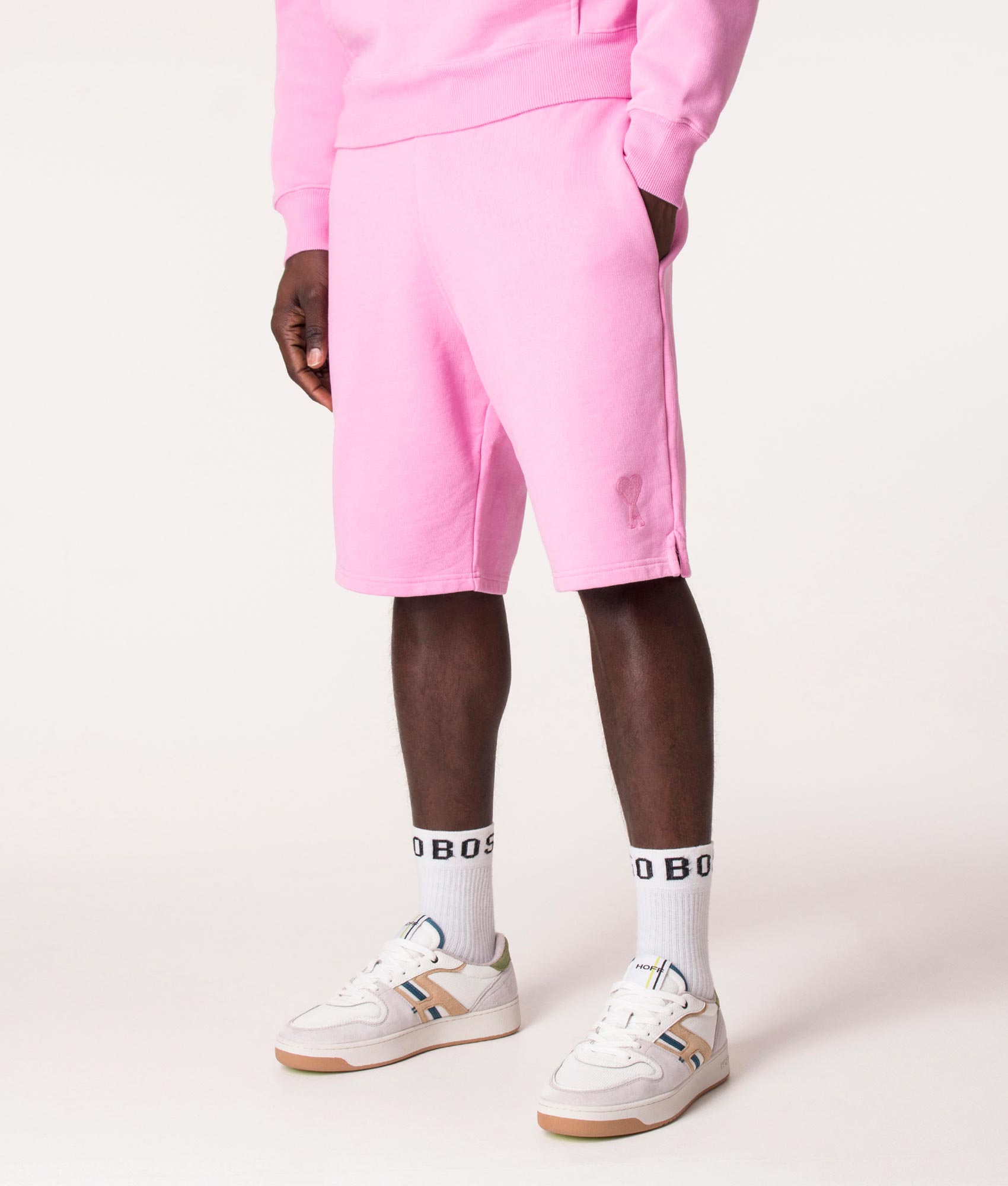 AMI Mens Regular Fit Tonal ADC Sweat Shorts - Colour: 663 Candy Pink/Candy Pink - Size: Small