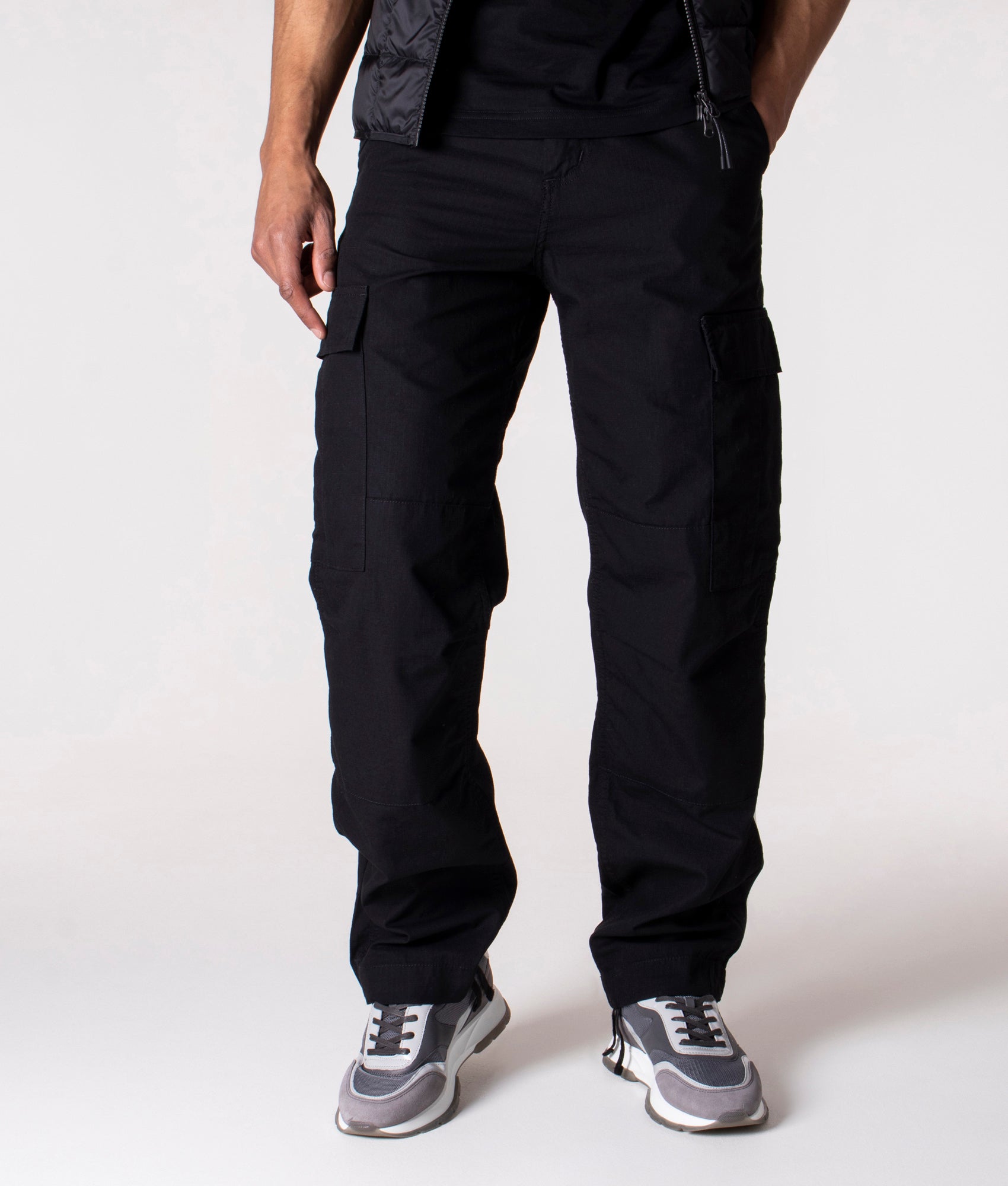 Carhartt WIP Mens Regular Cargo Pants - Colour: 8902 Black Rinsed - Size: 32R