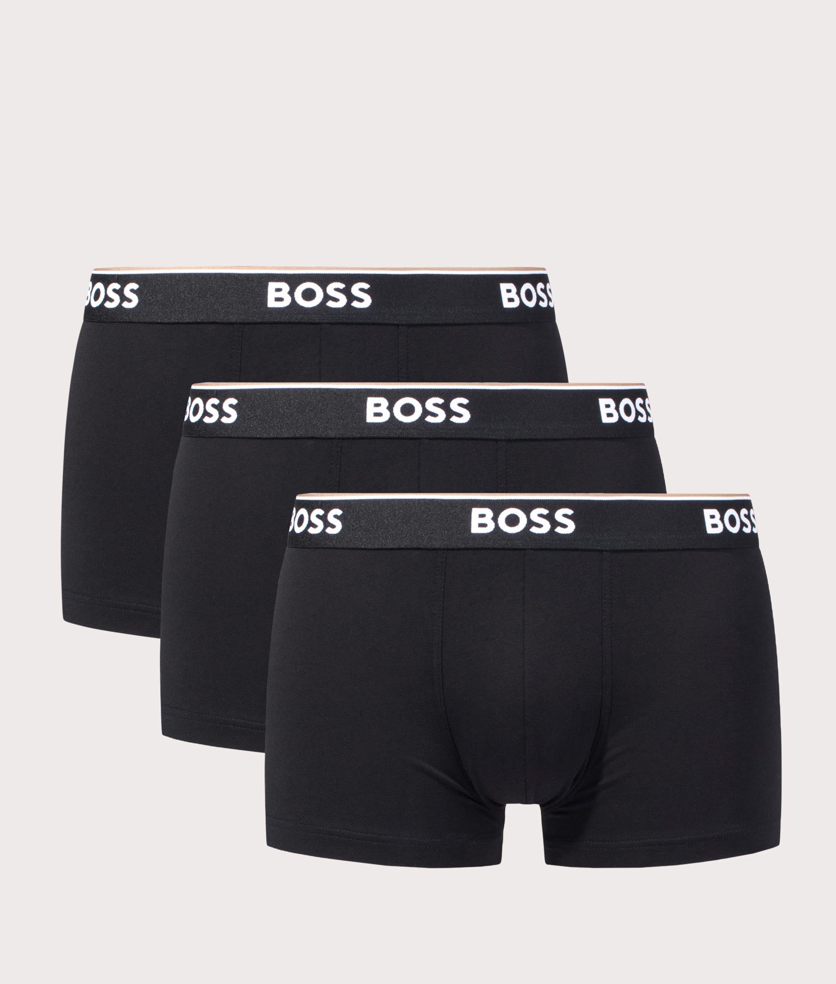 BOSS Mens Three Pack of Regular Fit Power Trunks - Colour: 001 Black - Size: XL