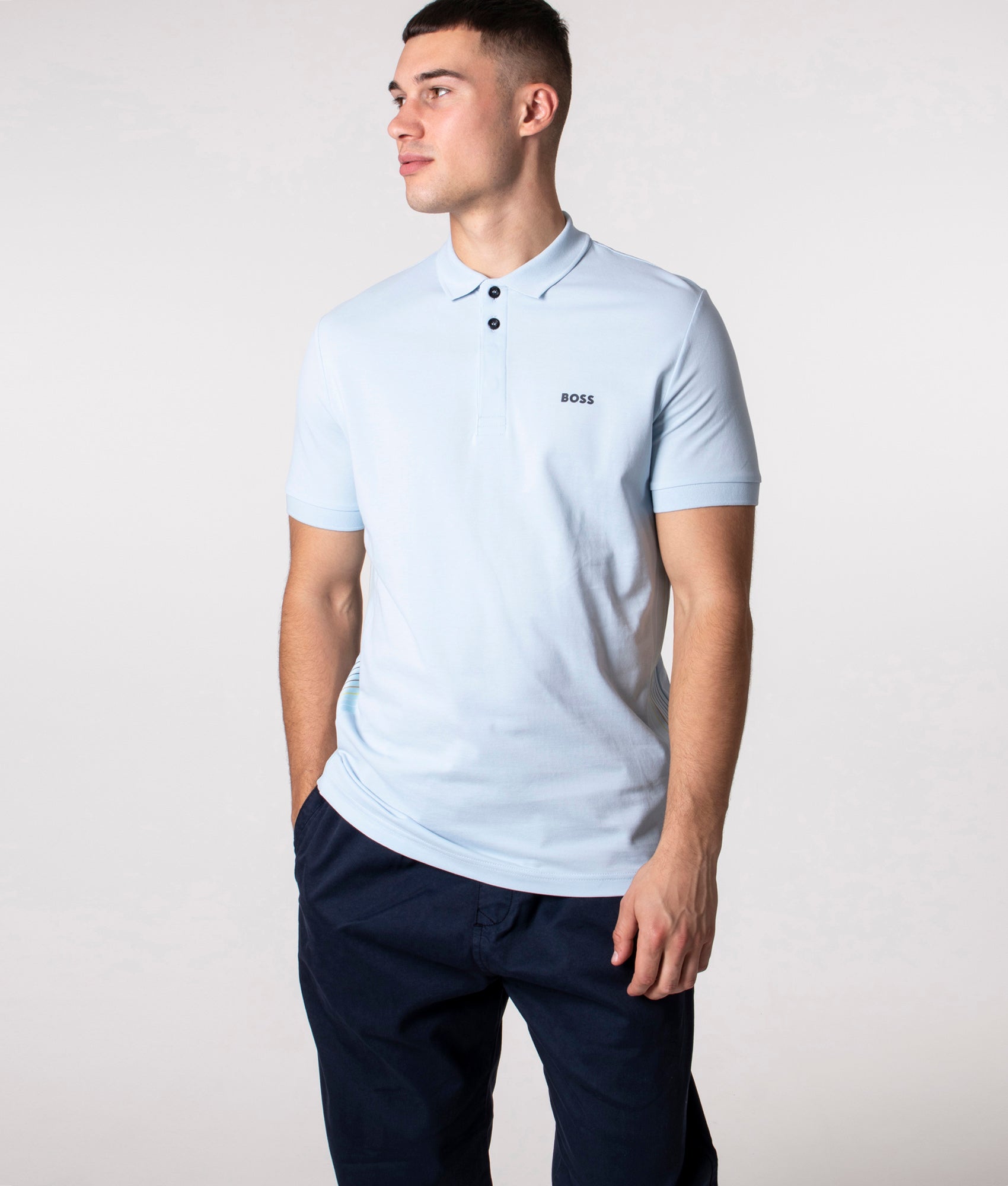 BOSS Mens Slim Fit Paule 2 Polo Shirt - Colour: 453 Light/Pastel Blue - Size: Large