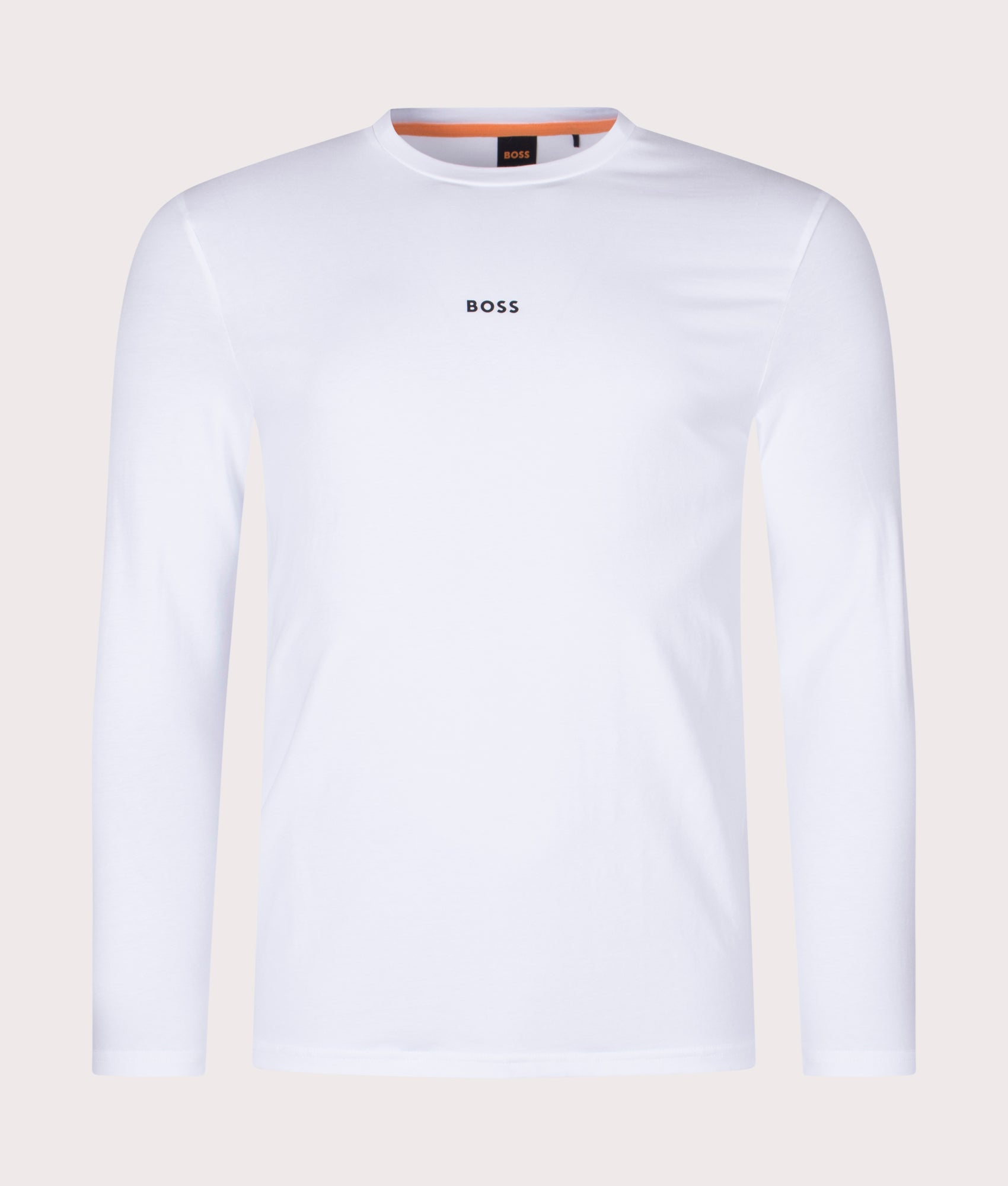 BOSS Mens Long Sleeve TChark T-Shirt - Colour: 100 White - Size: Large