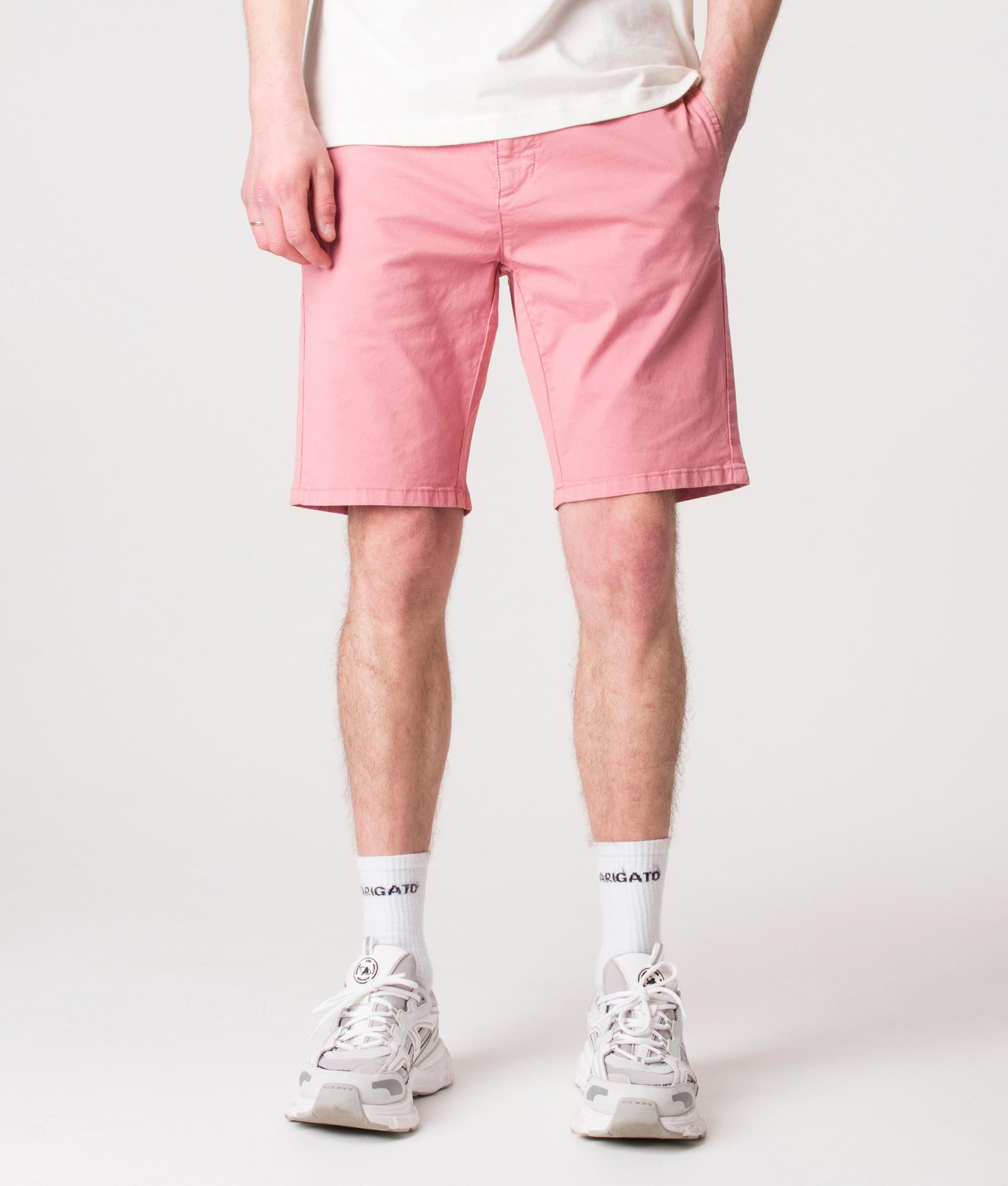 HUGO Mens Slim Fit David 222SD Chino Shorts - Colour: 662 Medium Pink - Size: 30W