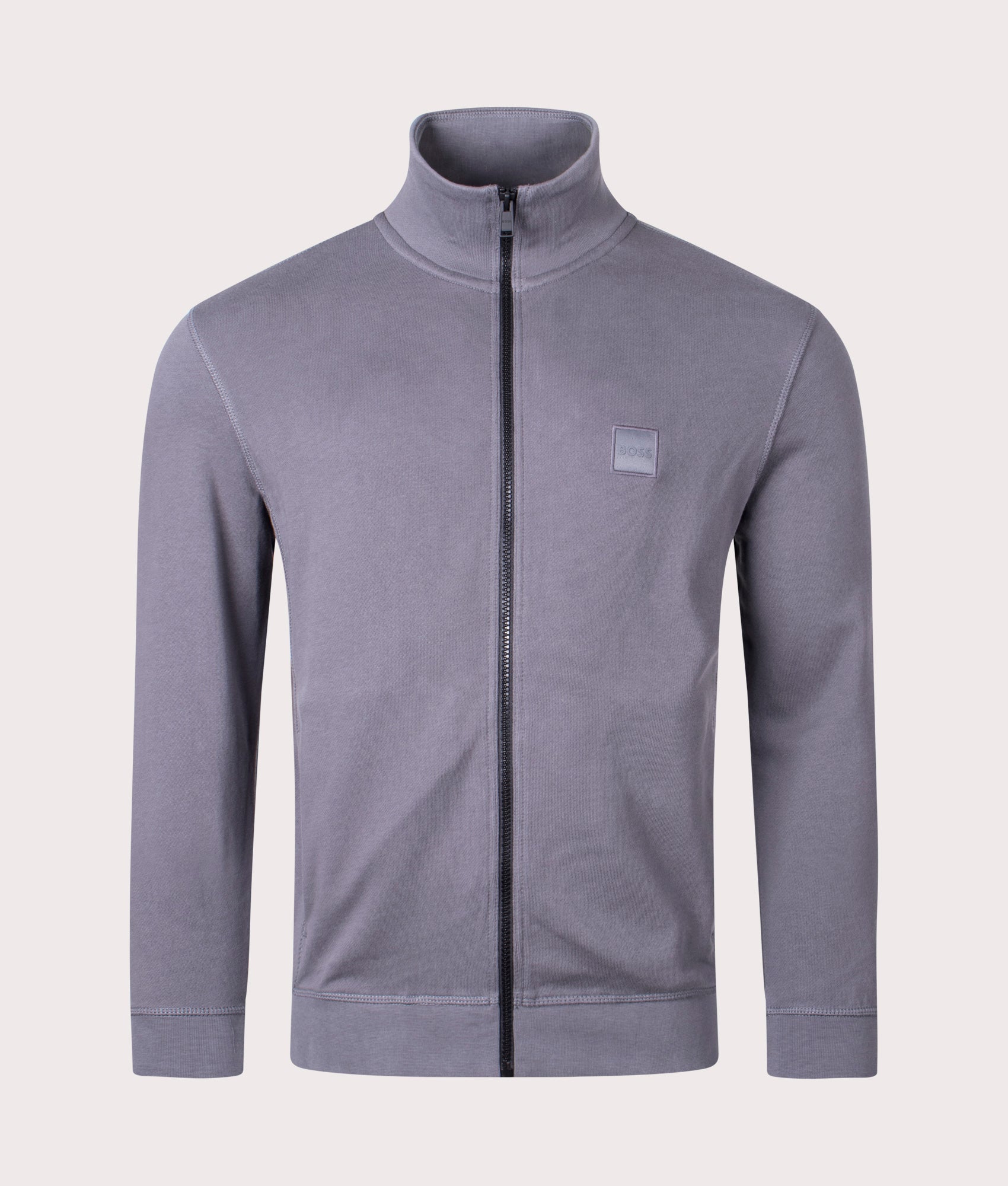 BOSS Mens Relaxed Fit Zestart Zip Through Sweatshirt - Colour: 023 Dark Grey - Size: Medium
