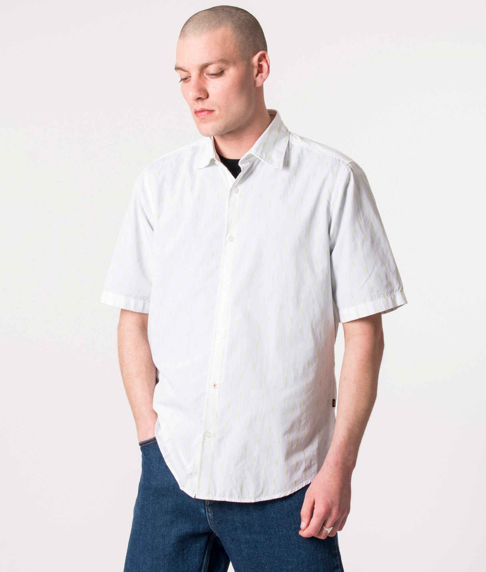 BOSS Mens Rash 2 Short Sleeve Shirt - Colour: 102 Natural - Size: Large