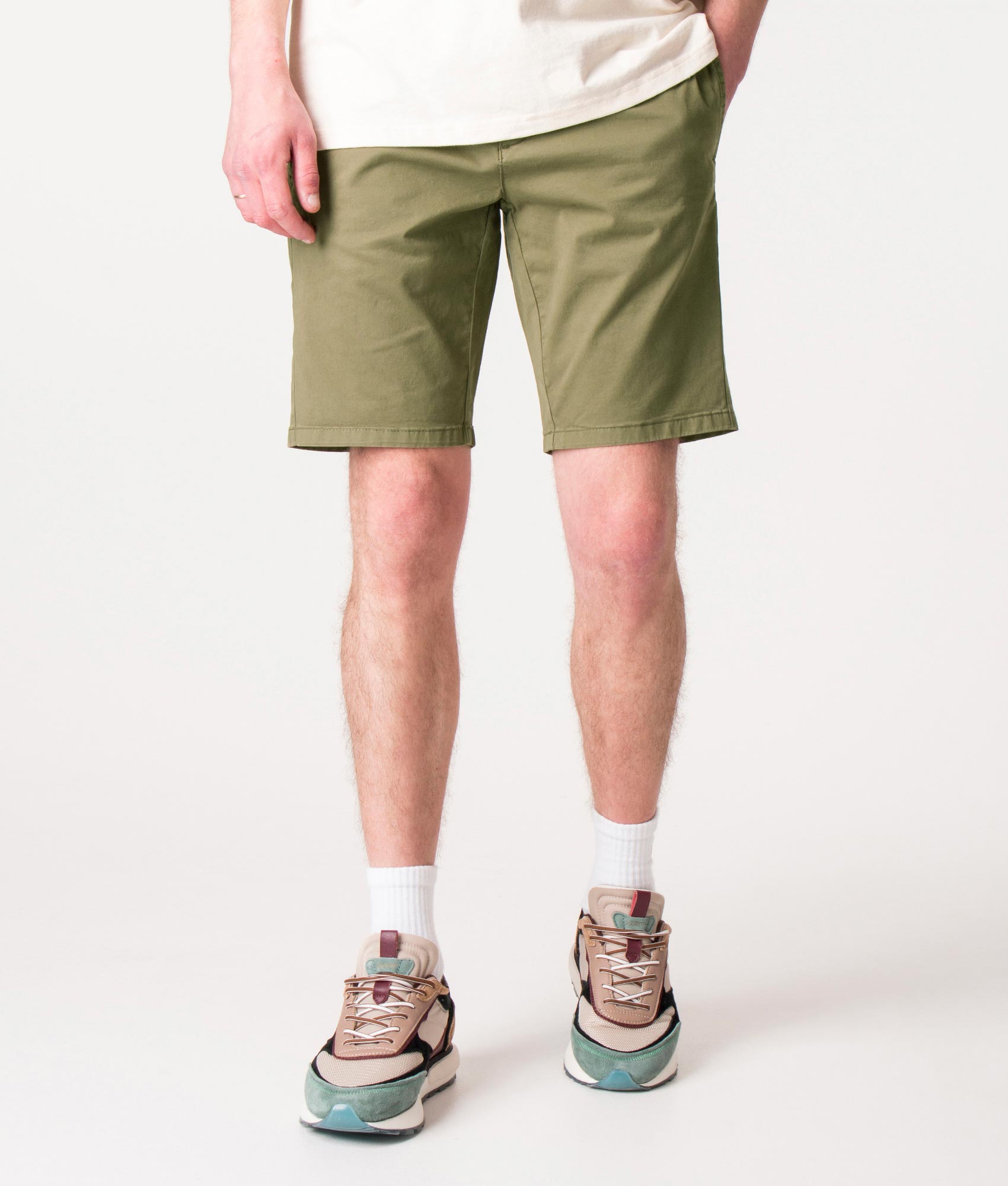 HUGO Mens Slim Fit David 222SD Chino Shorts - Colour: 345 Open Green - Size: 30W