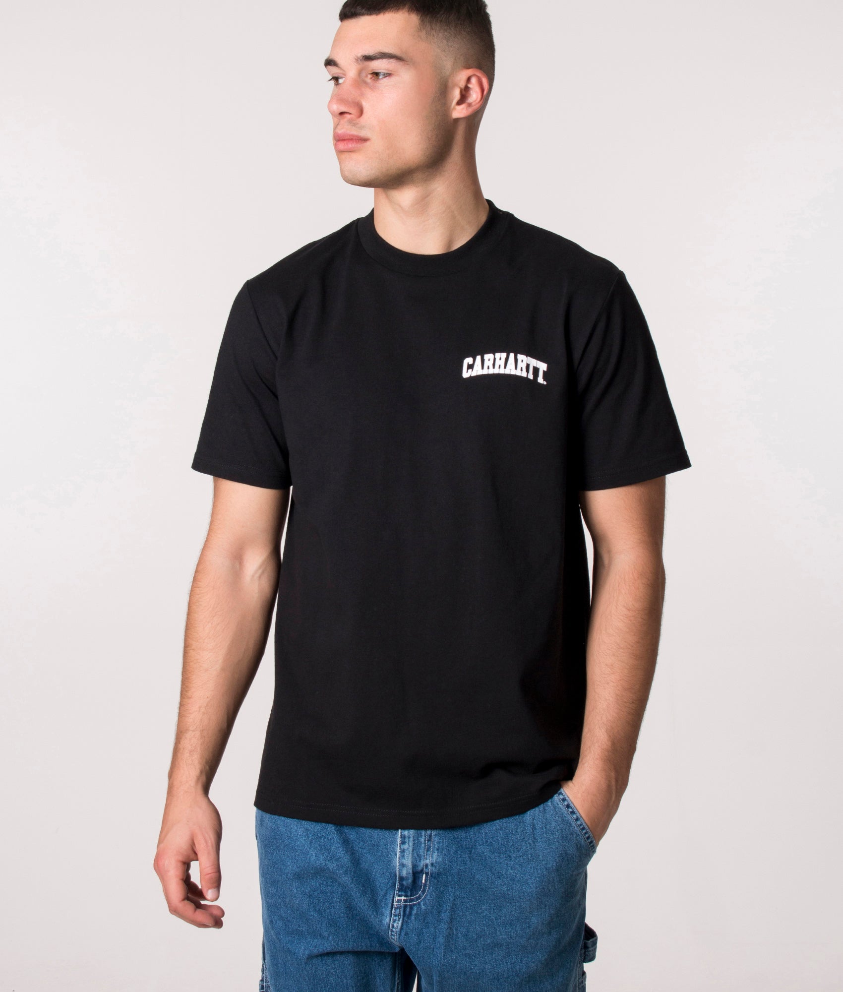 Carhartt WIP Mens University Script T-Shirt - Colour: 0D2XX Black/White - Size: XL