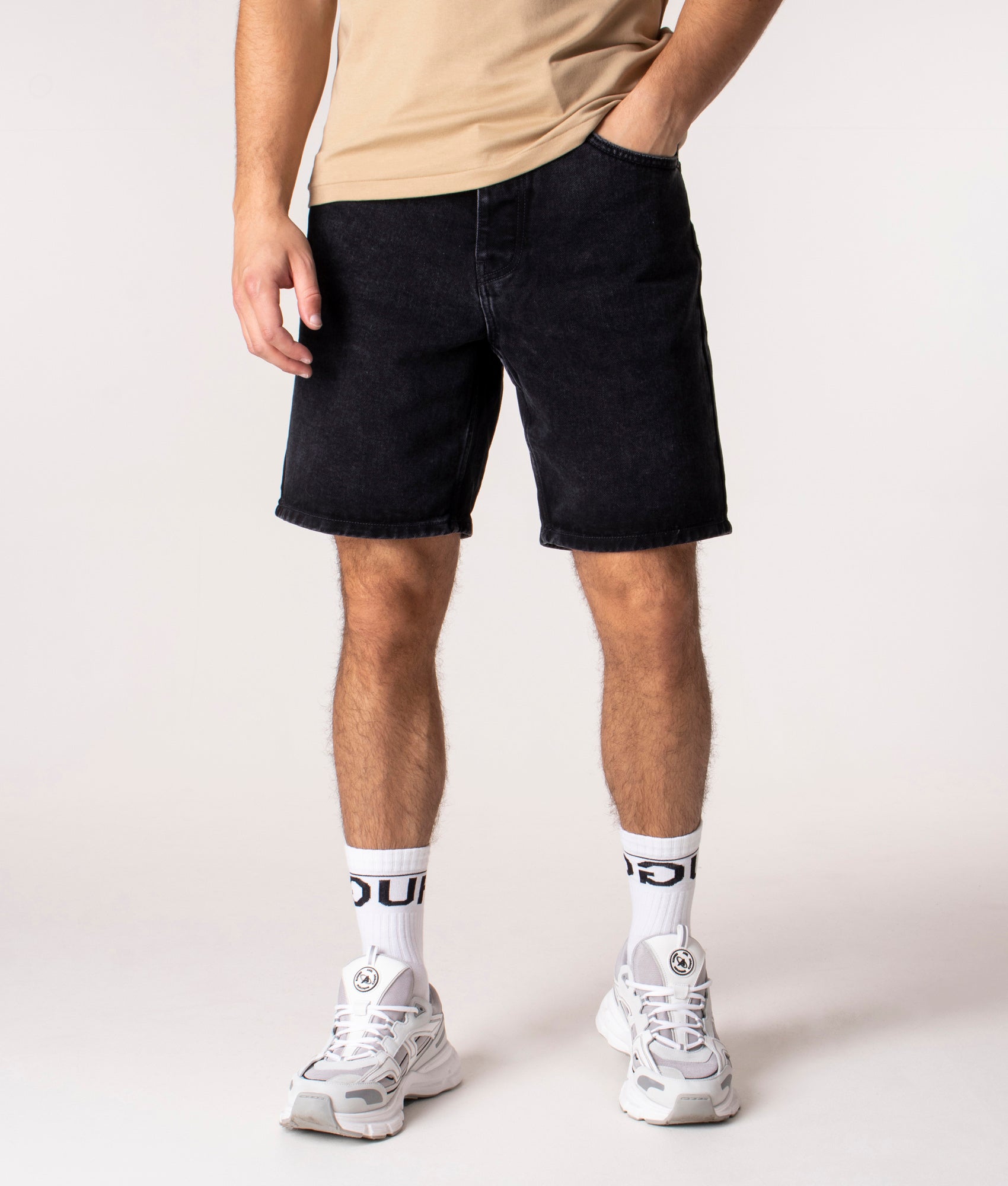 Carhartt WIP Mens Relaxed Fit Newell Denim Shorts - Colour: 890600 Black Denim Stone Washed - Size: 