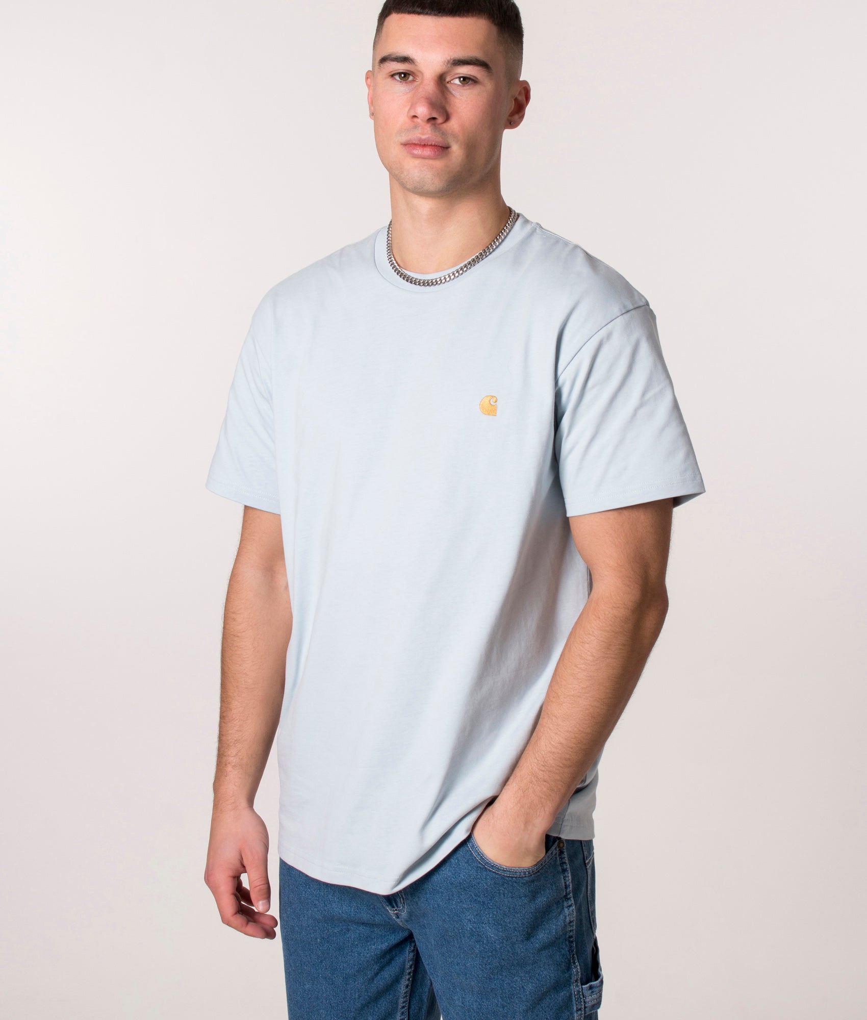 Carhartt WIP Mens Relaxed Fit Chase T-Shirt - Colour: 1GVXX Icarus/Gold - Size: XL