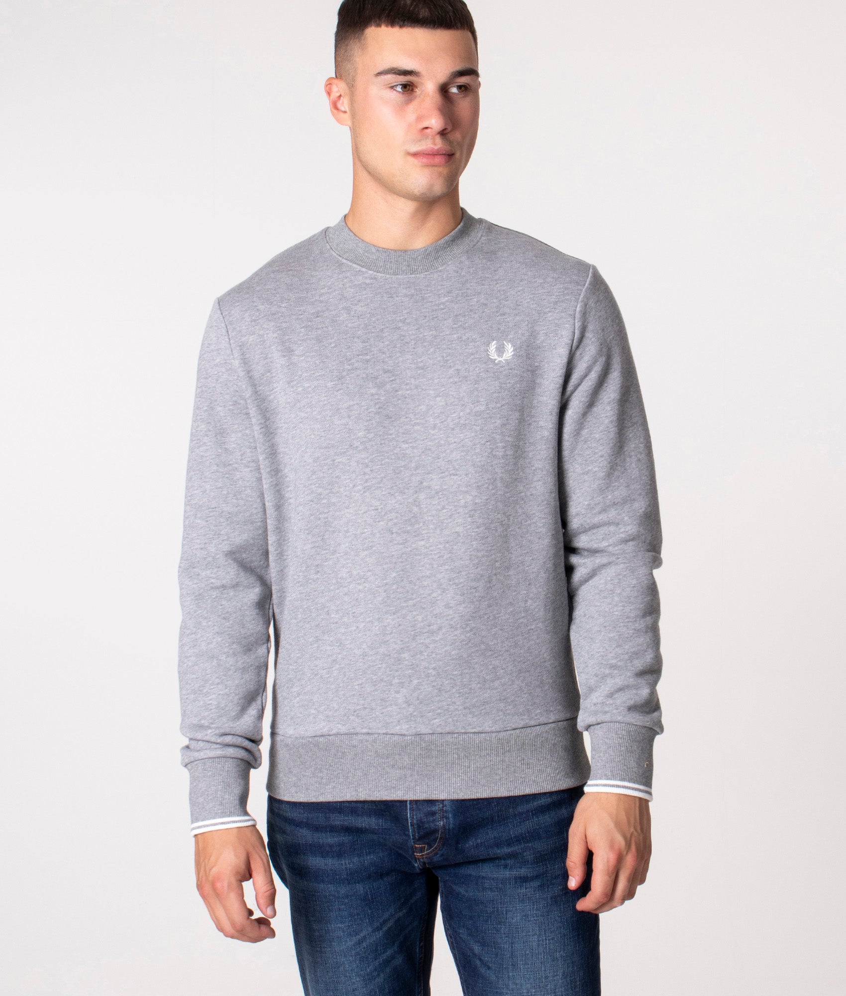 Fred Perry Mens Crew Neck Sweatshirt - Colour: 420 Steel Marl - Size: XL