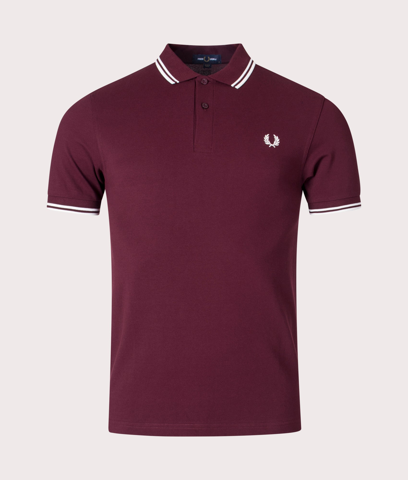 Fred Perry Mens Twin Tipped Polo Shirt - Colour: 597 Oxblood - Size: Large