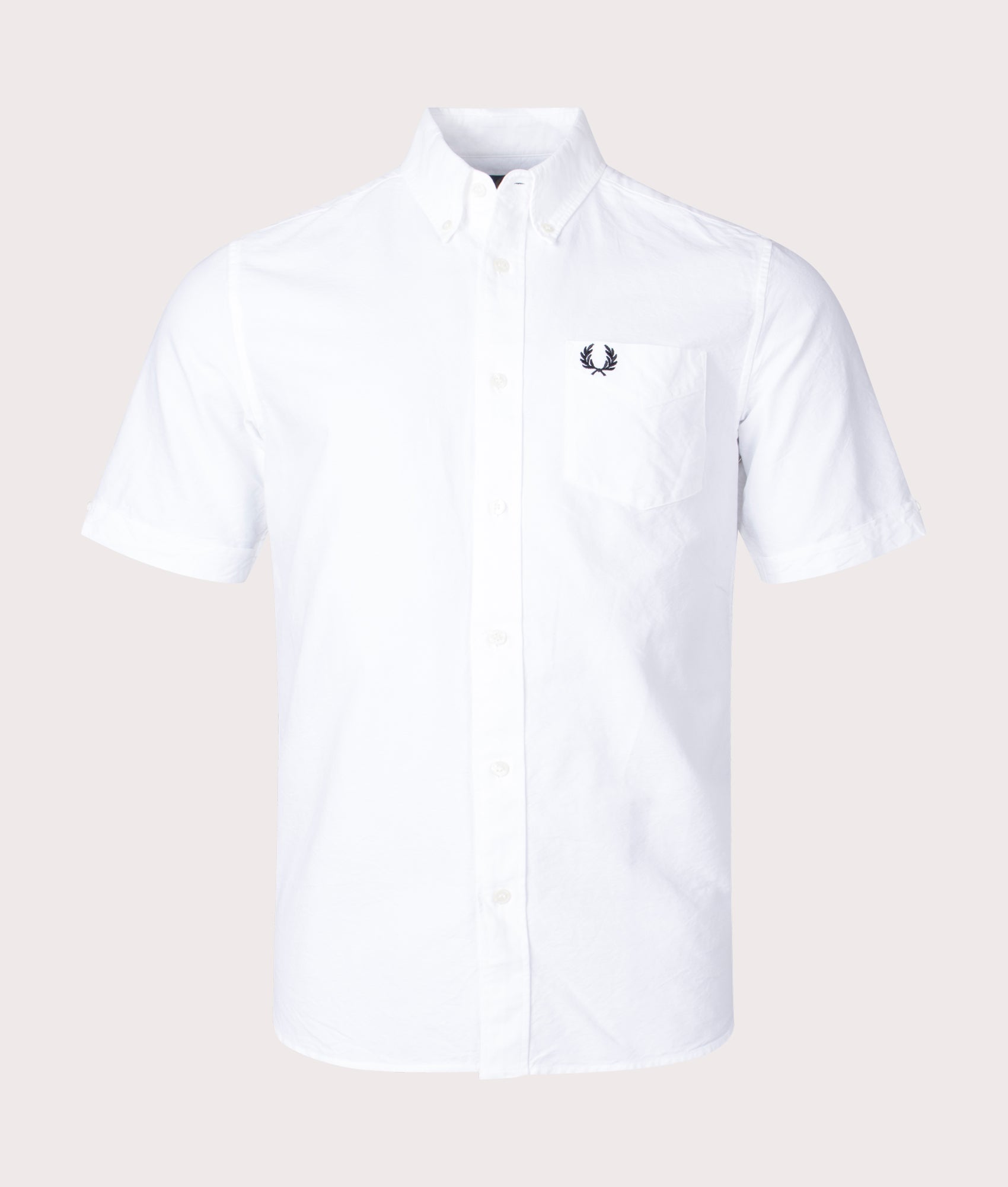 Fred Perry Mens Short Sleeve Oxford Shirt - Colour: 100 White - Size: Medium