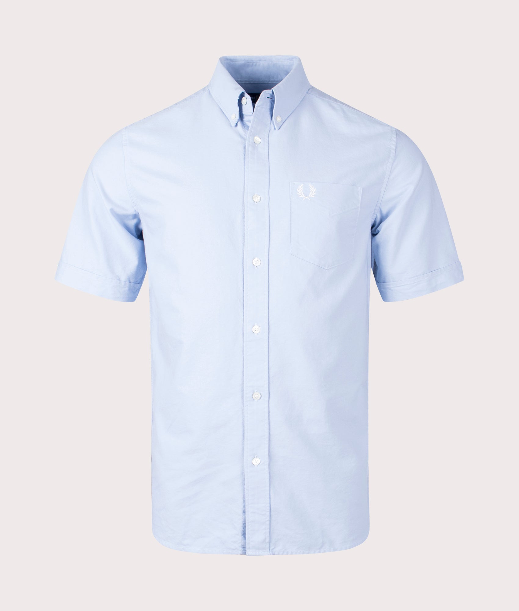 Fred Perry Mens Short Sleeve Oxford Shirt - Colour: 146 Light Smoke - Size: Large