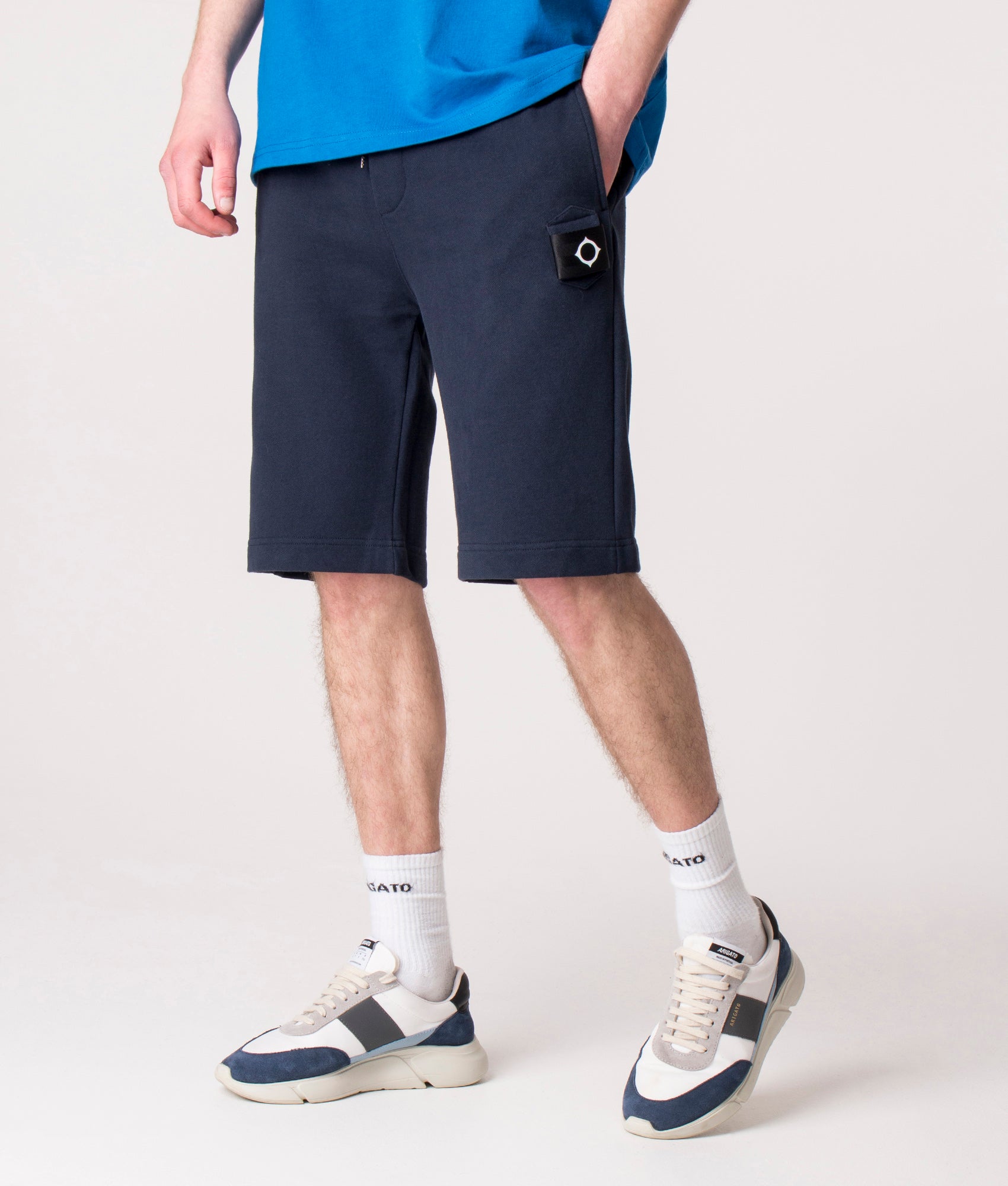 MA.Strum Mens Regular Fit Core Sweat Shorts - Colour: Core M428 Ink Navy - Size: Small