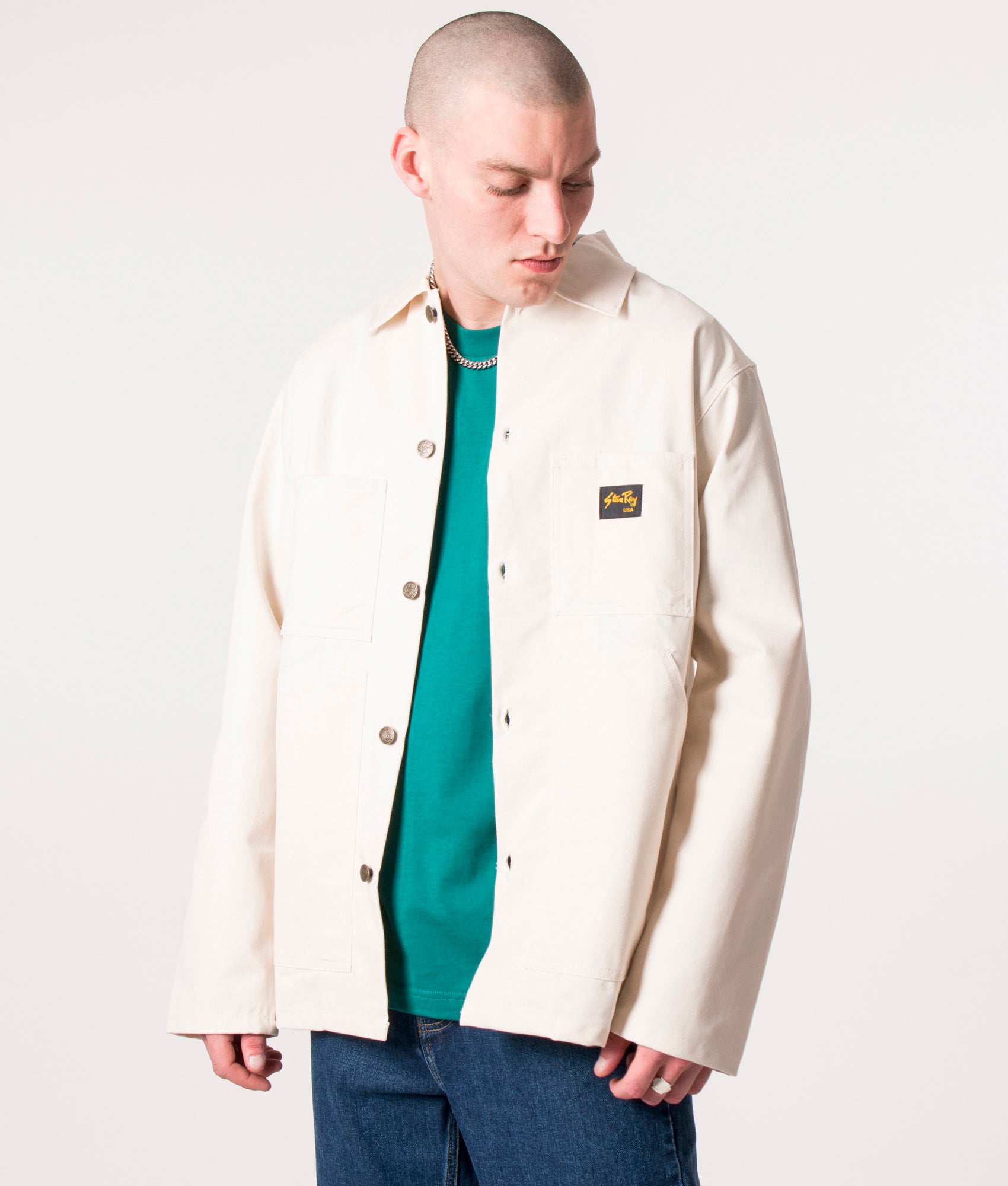Stan Ray Mens Shop Jacket - Colour: Natural Drill - Size: XL