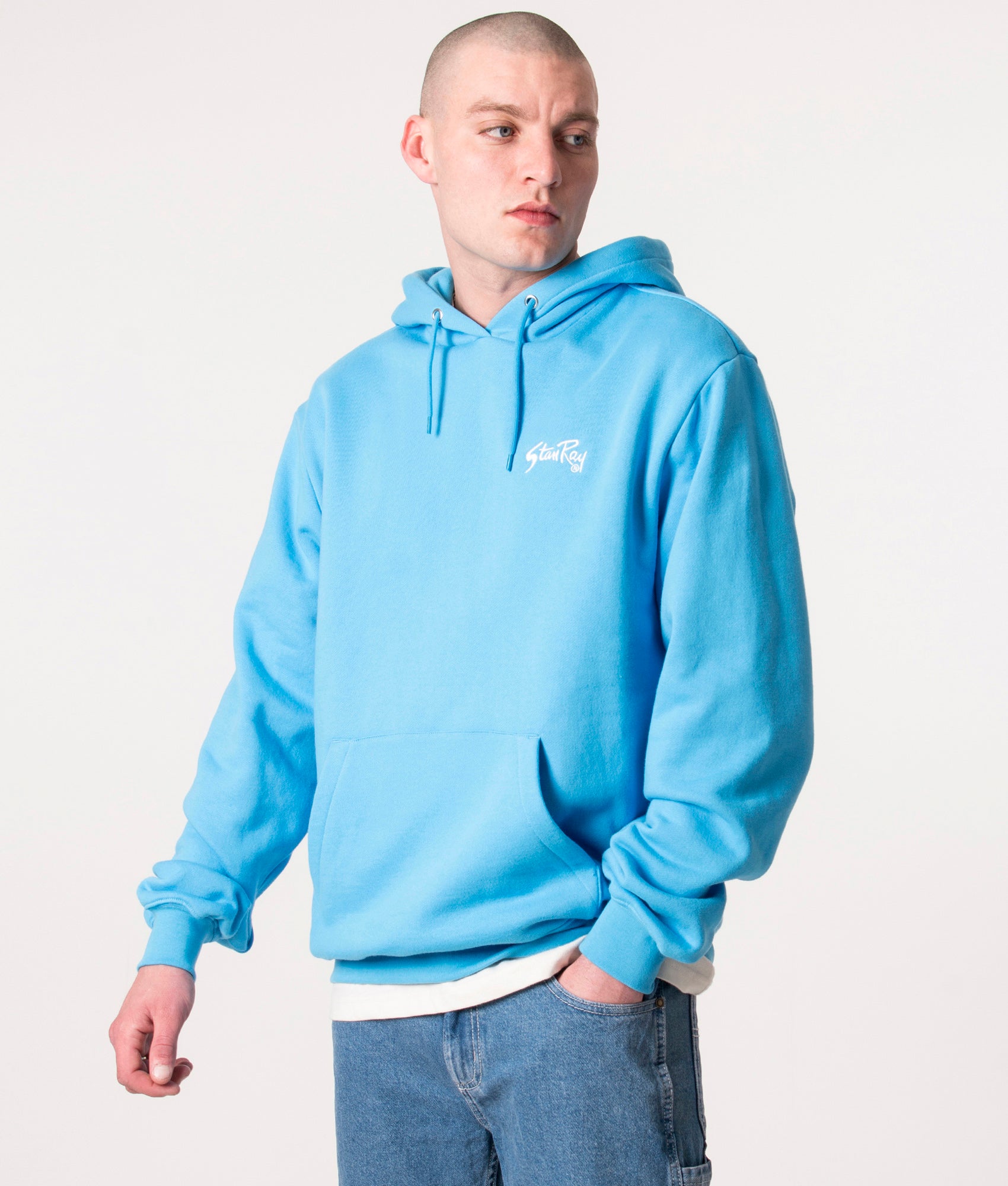 Stan Ray Mens Gold Standard Hoodie - Colour: Gulf Blue/Natural - Size: XL