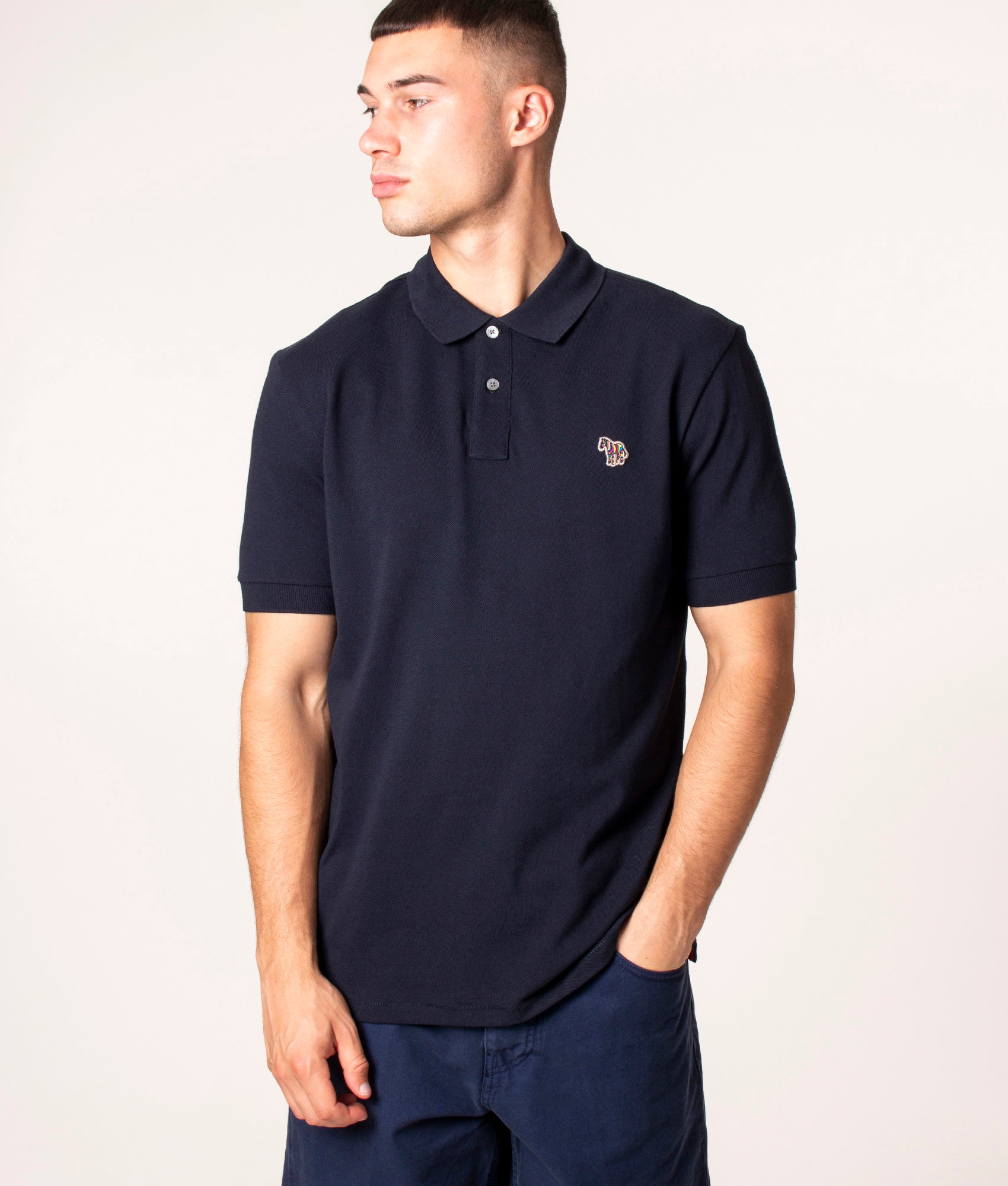 PS Paul Smith Mens Zebra Logo Polo Shirt - Colour: Core 49 Navy - Size: Medium