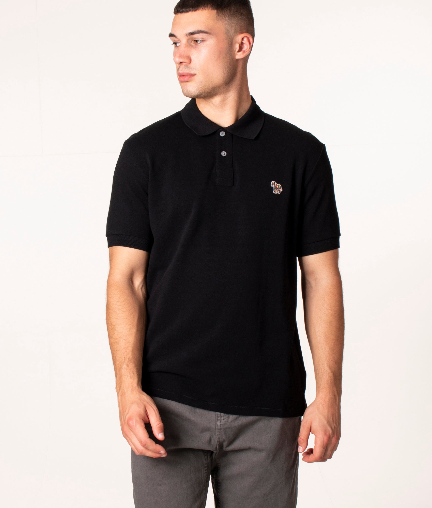 PS Paul Smith Mens Zebra Logo Polo Shirt - Colour: Core 79 Black - Size: Medium