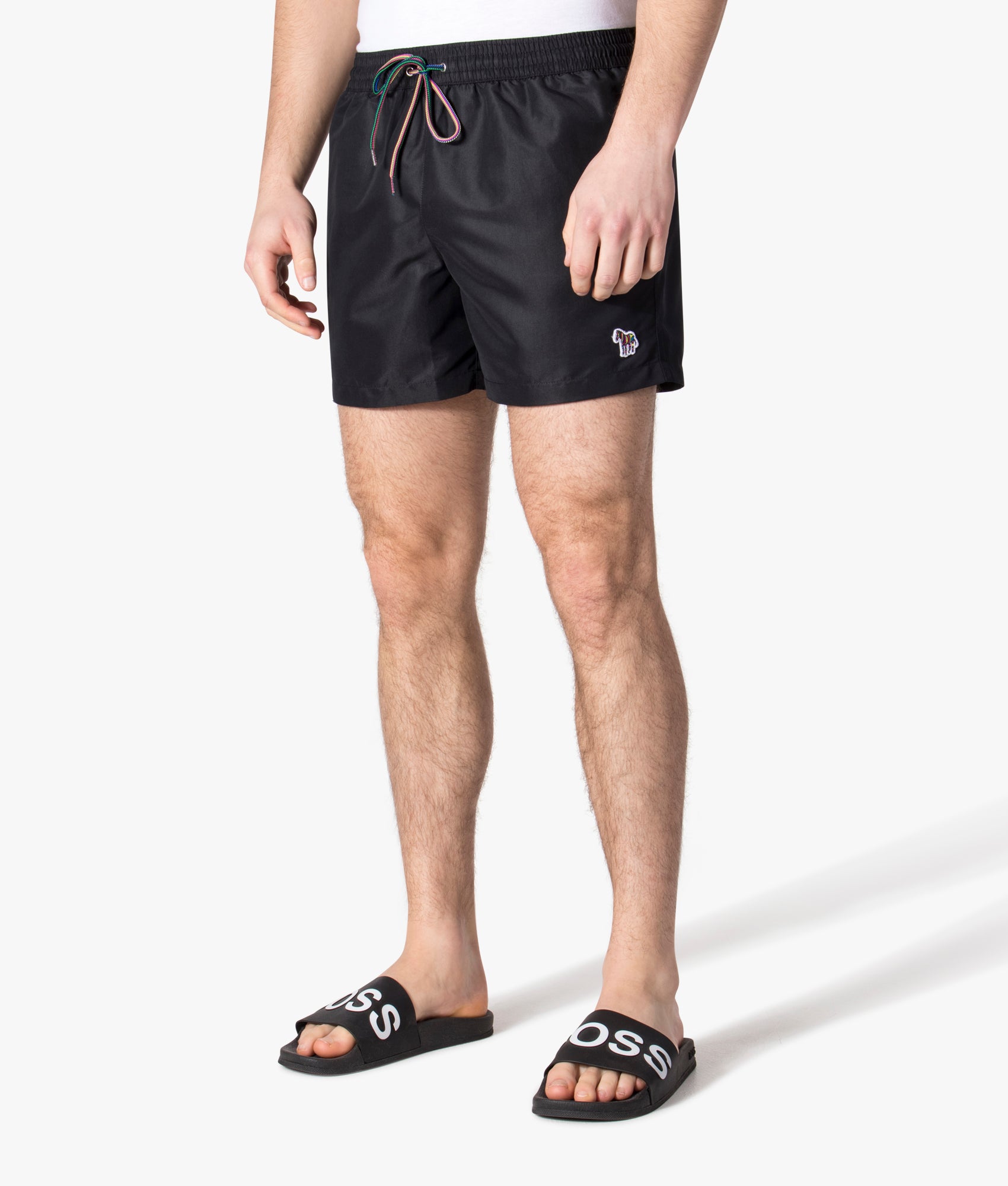 PS Paul Smith Mens Zebra Logo Swim Shorts - Colour: 79 Black - Size: Medium