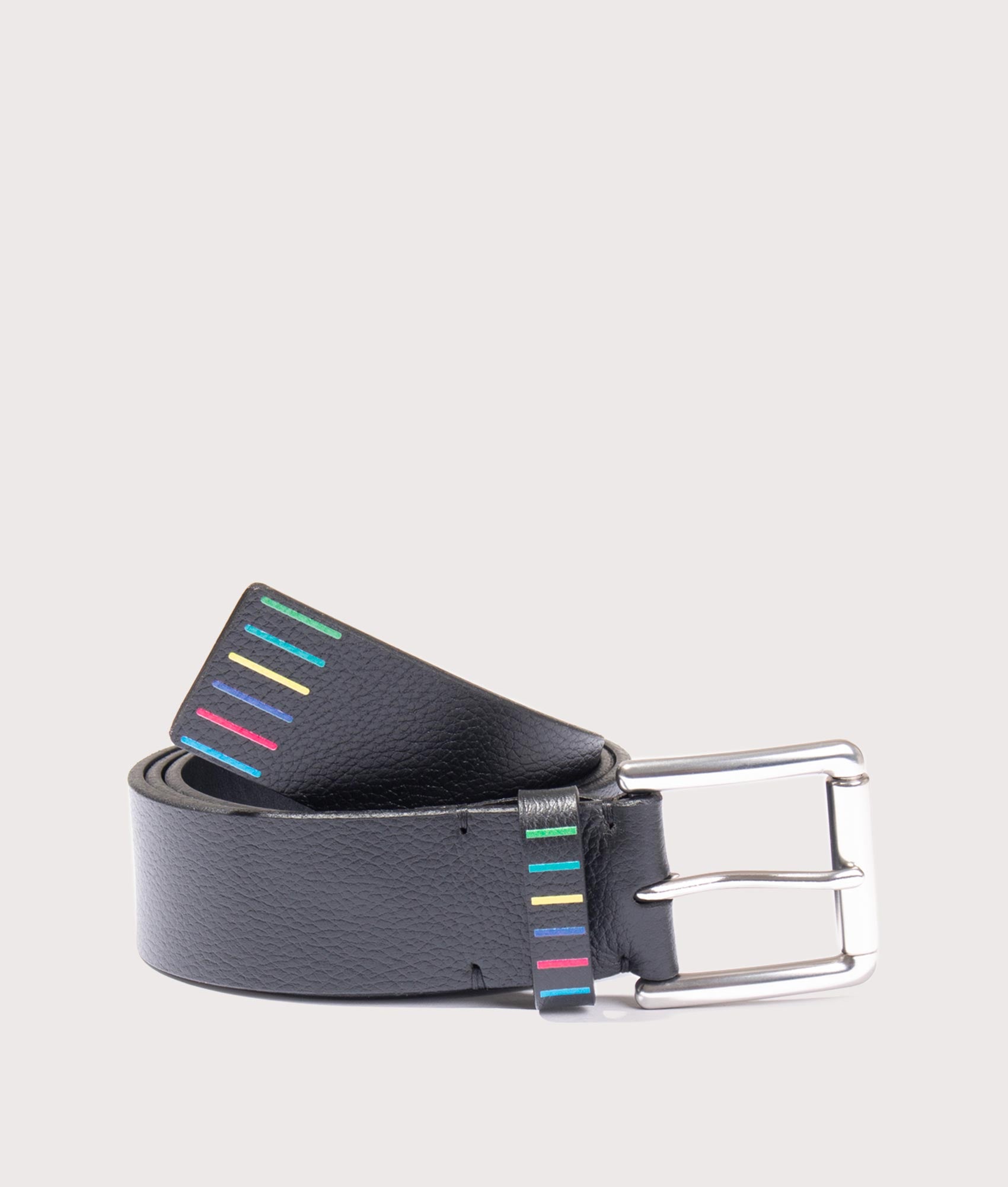 PS Paul Smith Mens PS Reflective Logo Belt - Colour: 79 Black - Size: 32W