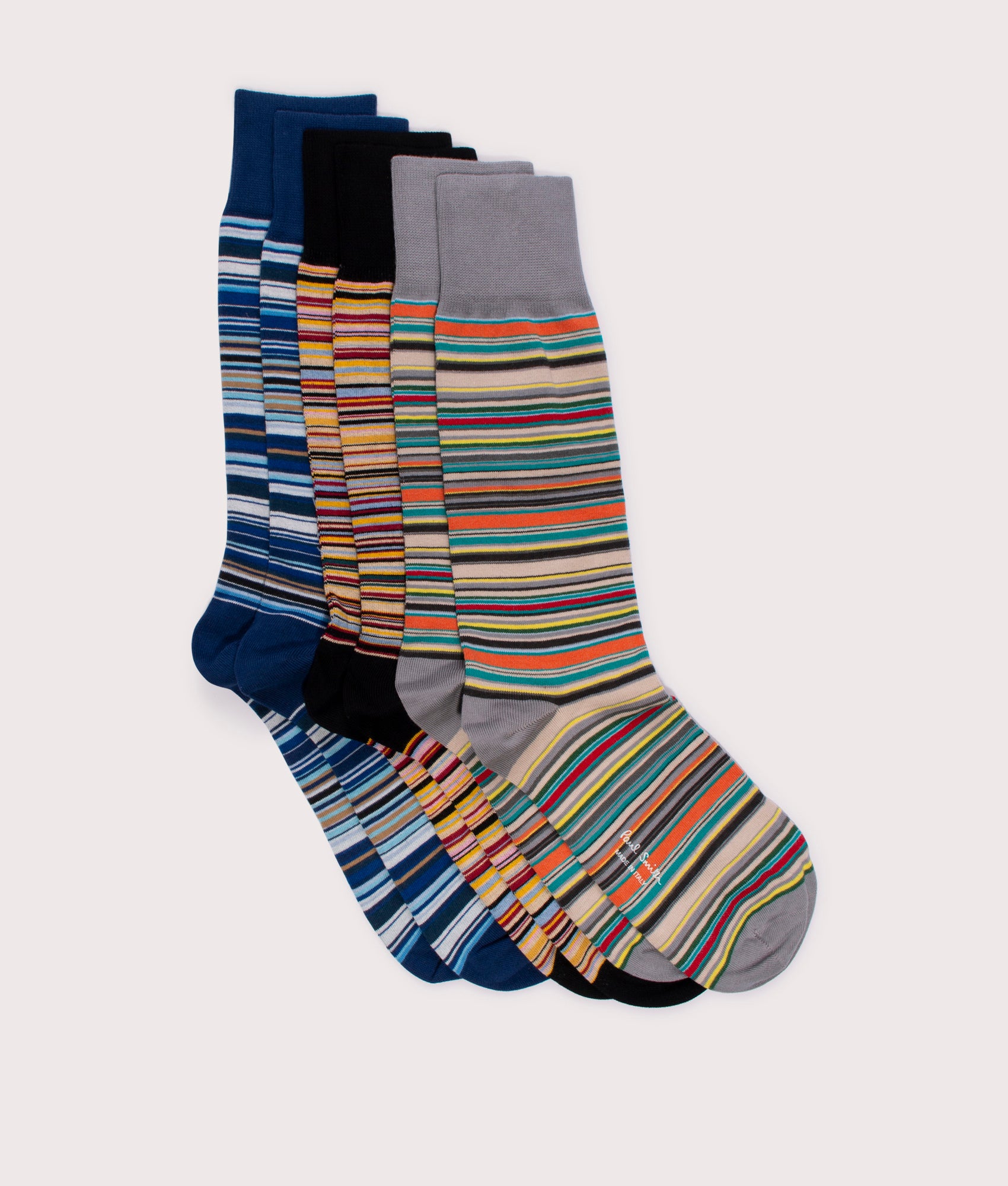 PS Paul Smith Mens Three Pack of Signature Stripe Socks - Colour: 92 Multi Coloured - Size: One Size