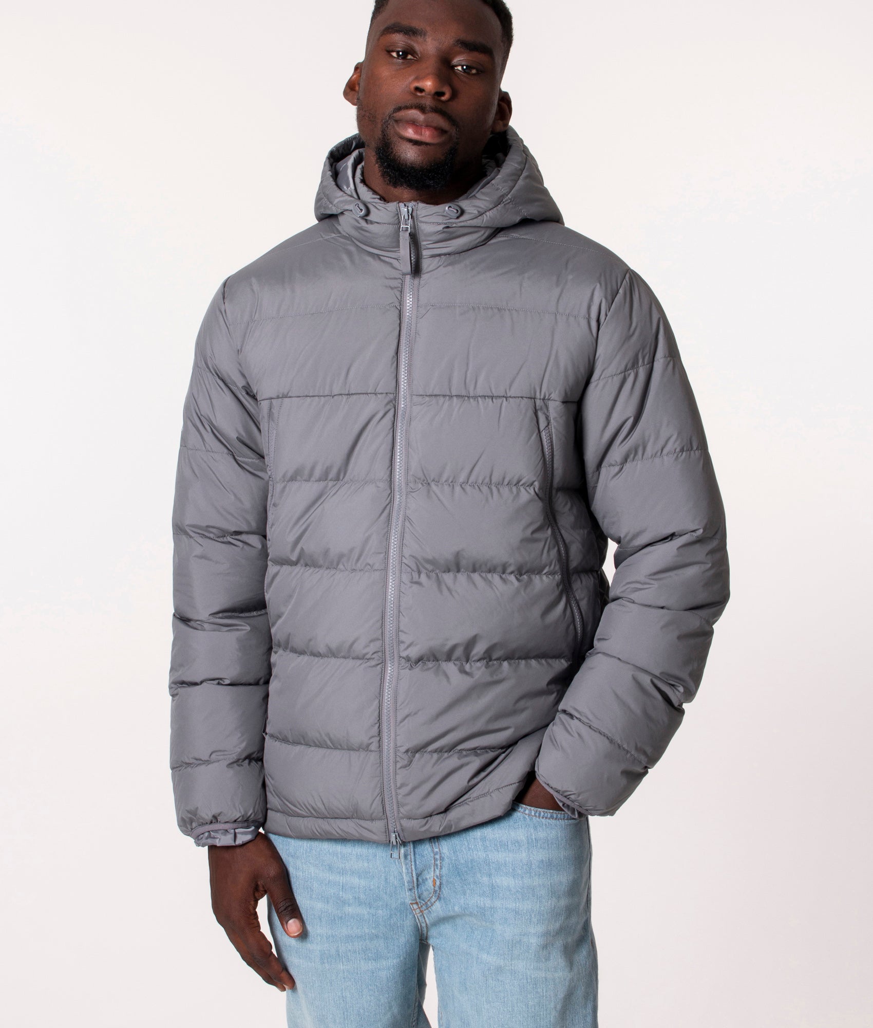 Pretty Green Mens Cyclone Quilted Jacket - Colour: Grey - Size: Large