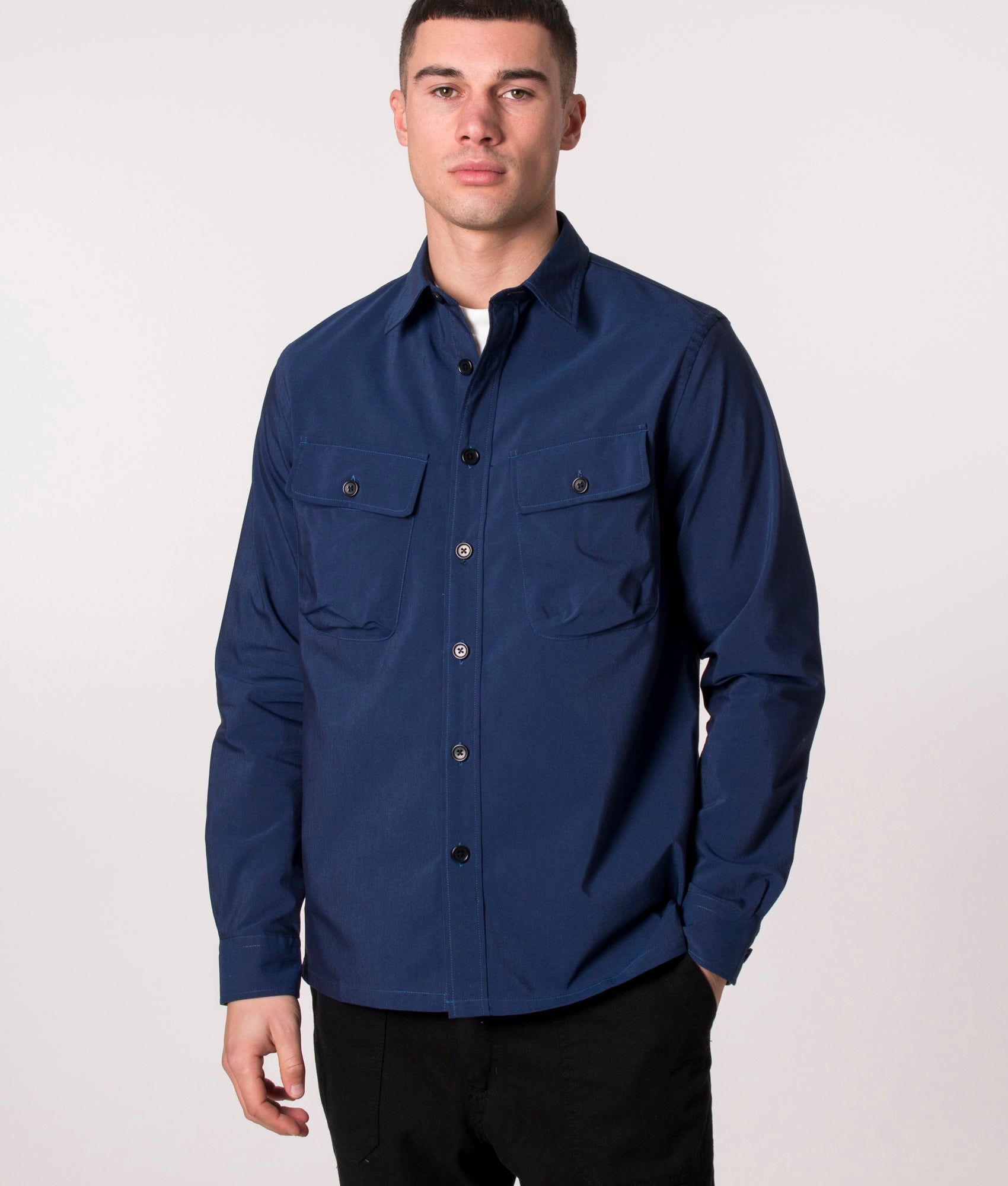 PS Paul Smith Mens Relaxed Fit Two Pocket Shirt - Colour: 49 Very Dark Navy - Size: Medium